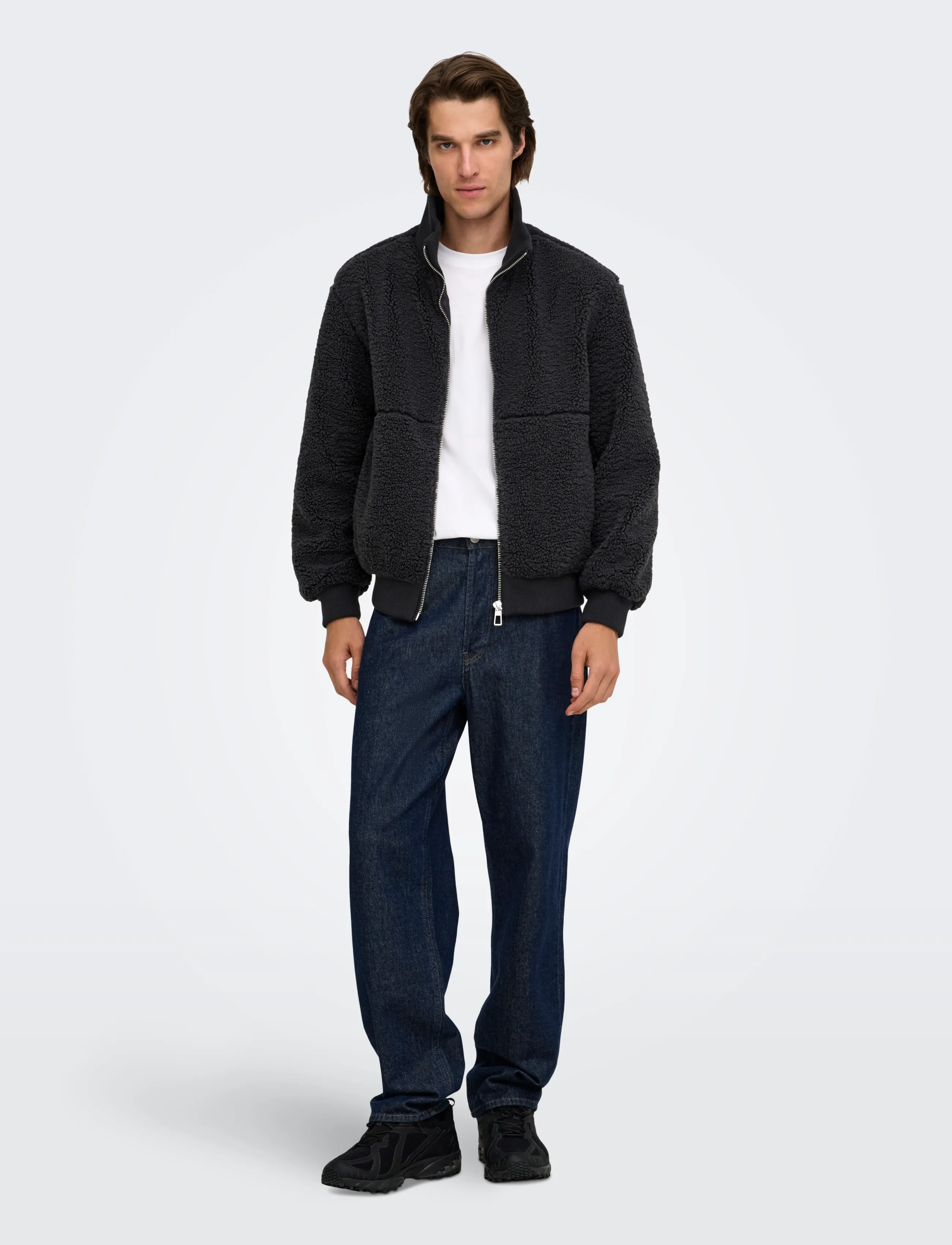 ONLY & SONS - ONSRAY SHERPA JACKET OTW VD - fall jackets - phantom - 4