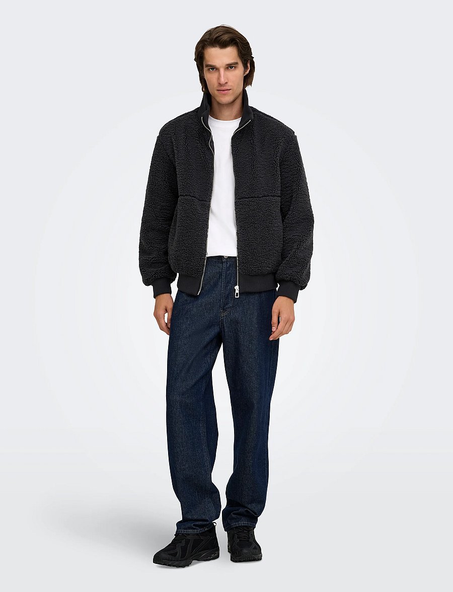 ONLY & SONS - ONSRAY SHERPA JACKET OTW VD - fall jackets - phantom - 4