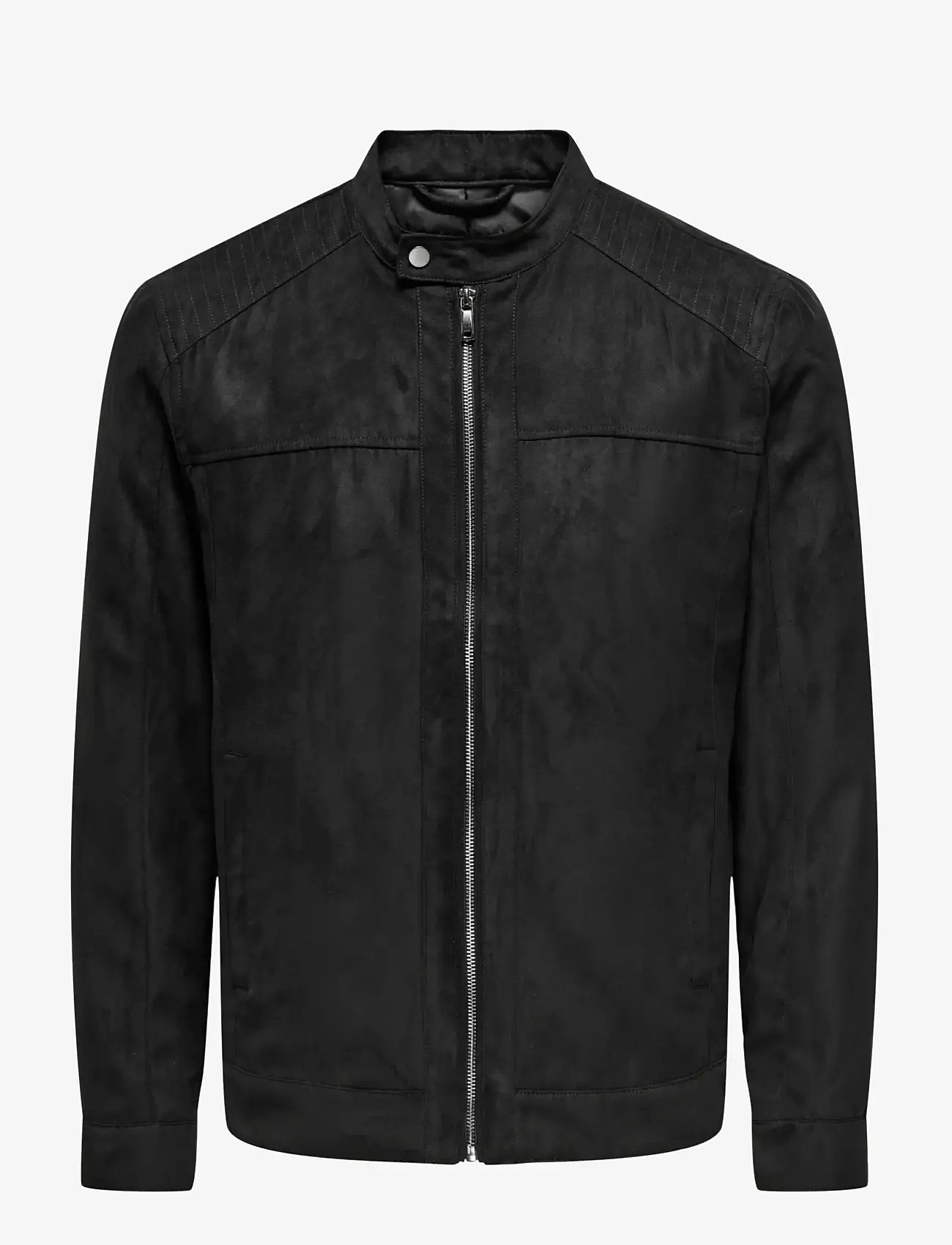 ONLY & SONS - ONSMIKE FAKE SUEDE JACKET OTW - spring jackets - black - 1