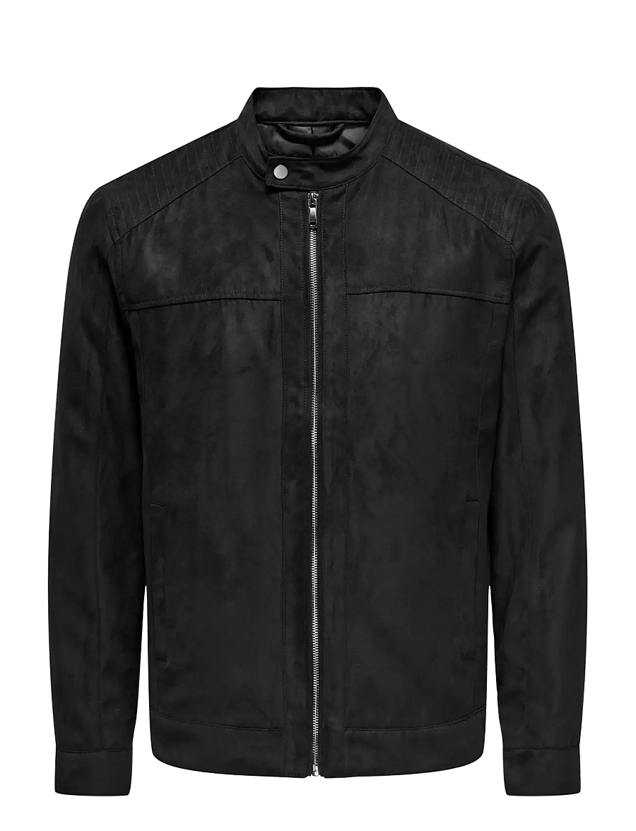 ONLY & SONS - ONSMIKE FAKE SUEDE JACKET OTW - höstjackor - black - 1