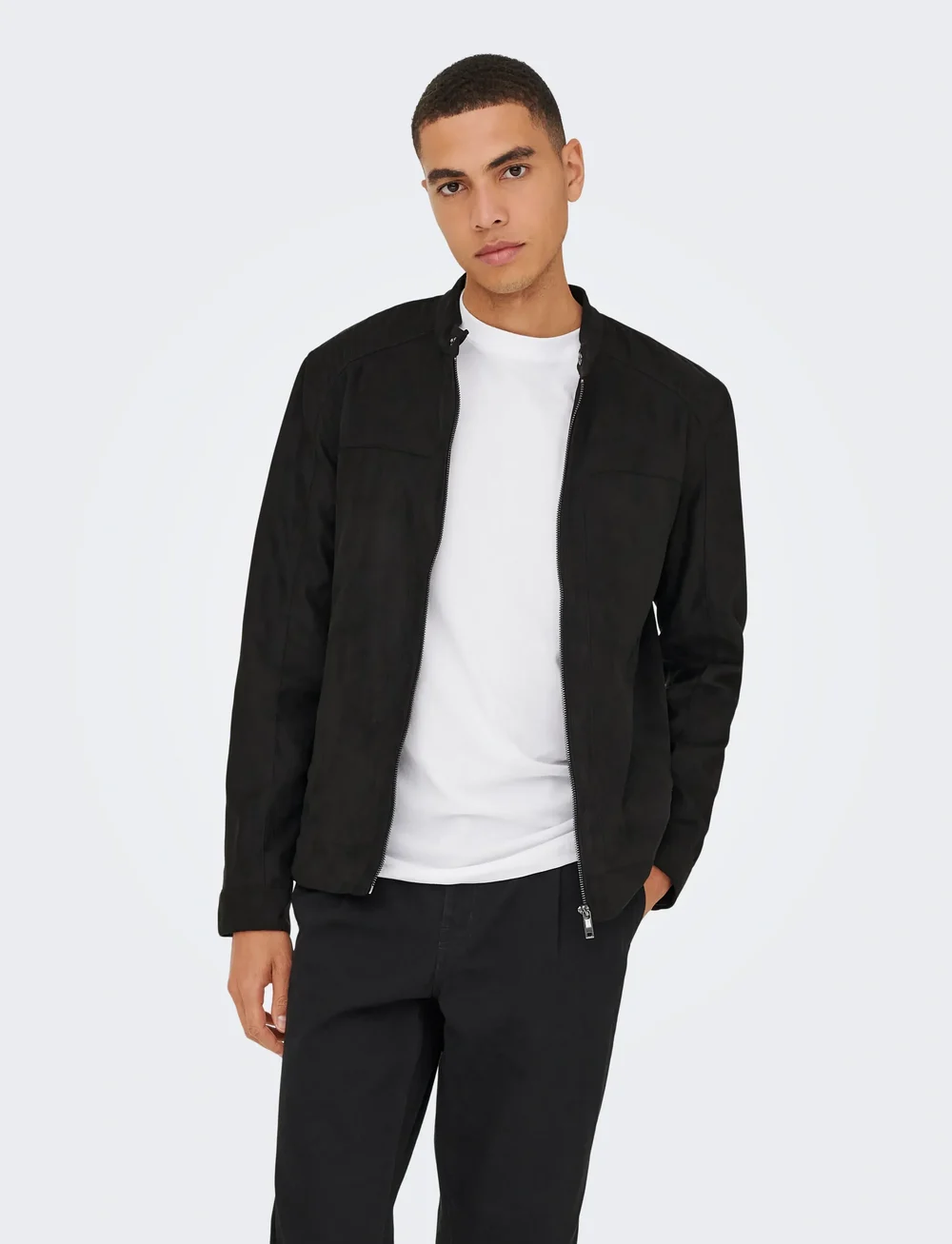 ONLY & SONS - ONSMIKE FAKE SUEDE JACKET OTW - herbstjacken - black - 0