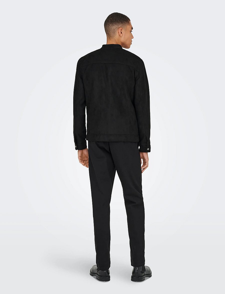 ONLY & SONS - ONSMIKE FAKE SUEDE JACKET OTW - höstjackor - black - 3