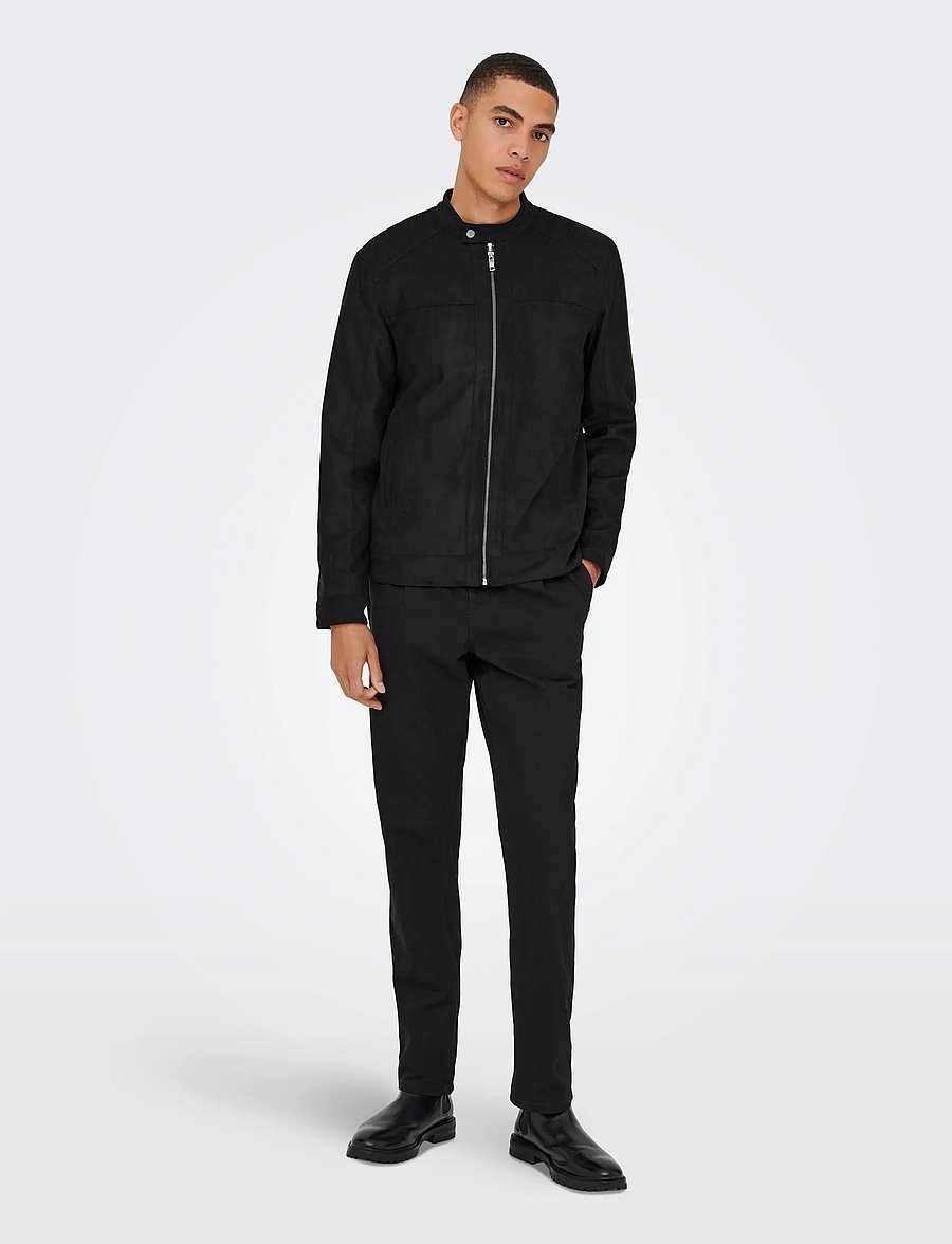 ONLY & SONS - ONSMIKE FAKE SUEDE JACKET OTW - höstjackor - black - 5