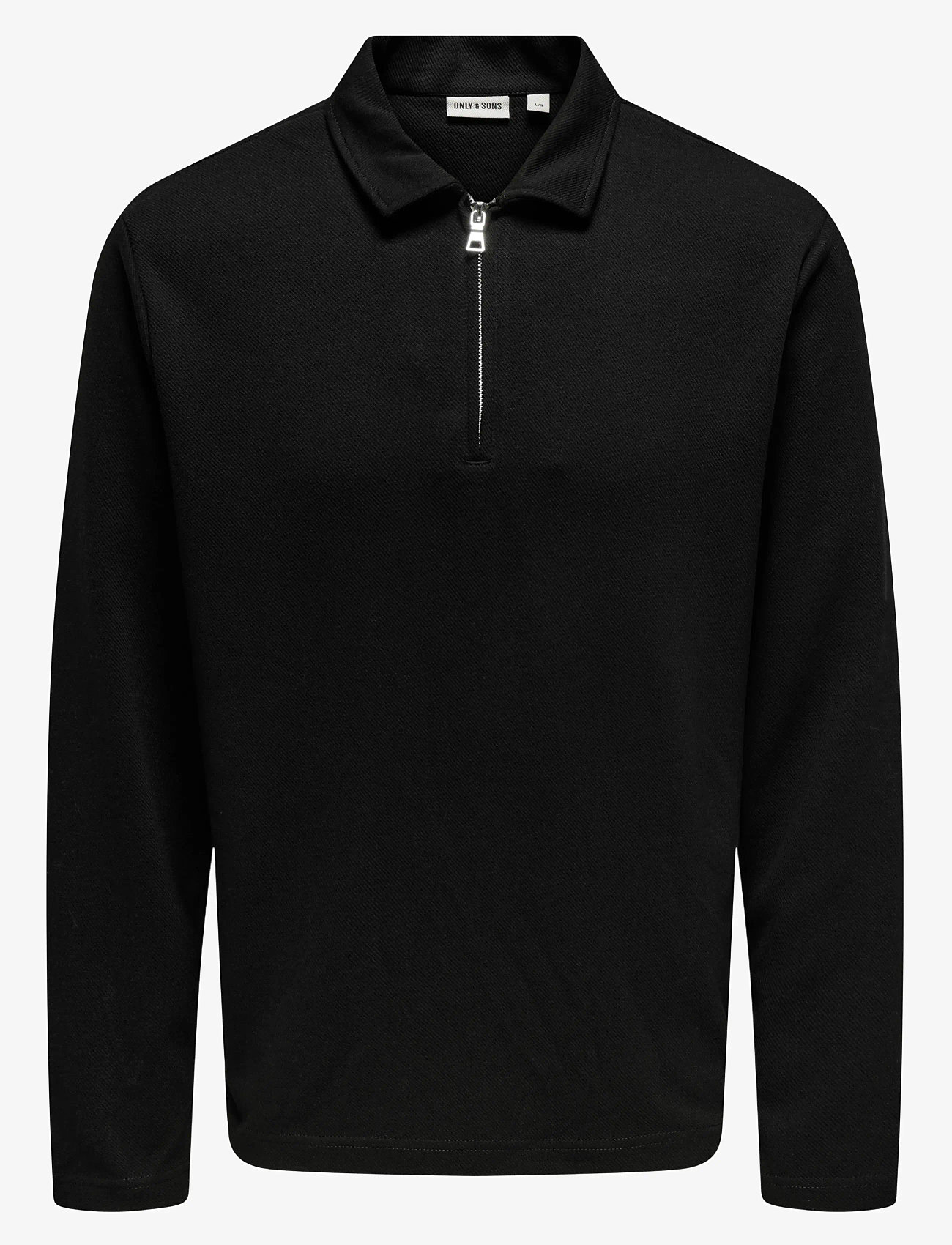 ONLY & SONS - ONSNEWKODYL REG HALF ZIP POLO SWEAT VD - långärmade pikéer - jet black - 0