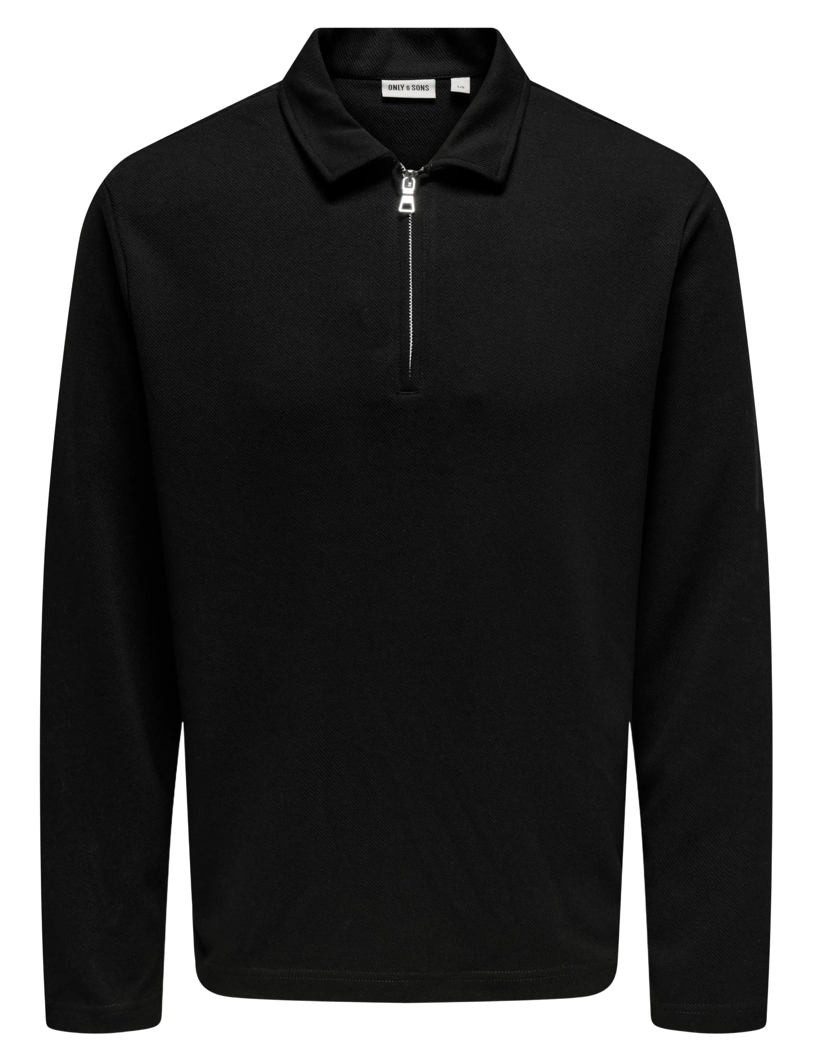 ONLY & SONS ONSNEWKODYL REG HALF ZIP POLO SWEAT VD - Pikéer - JET BLACK / black
