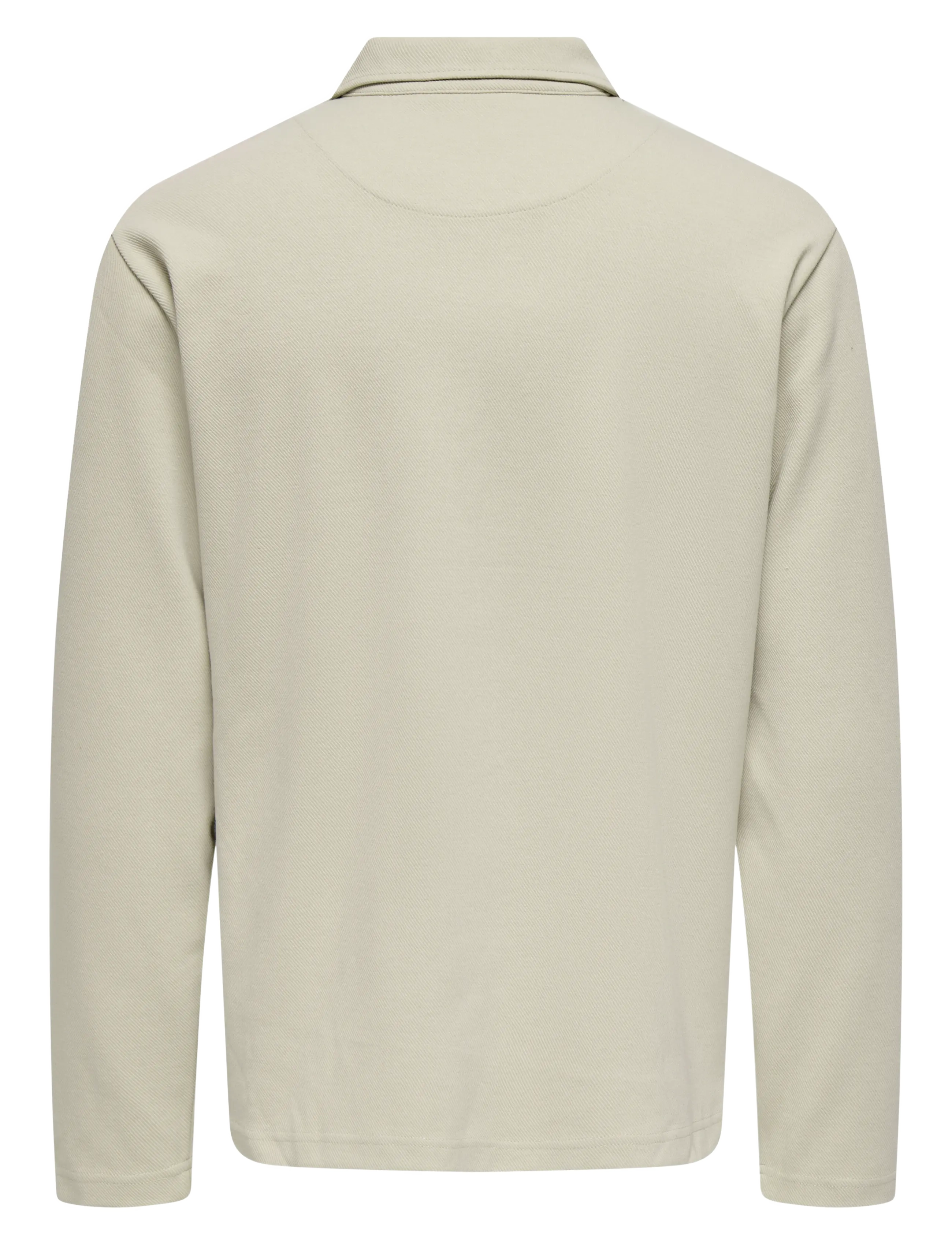 ONLY & SONS - ONSNEWKODYL REG HALF ZIP POLO SWEAT VD - langærmede poloer - silver lining - 1