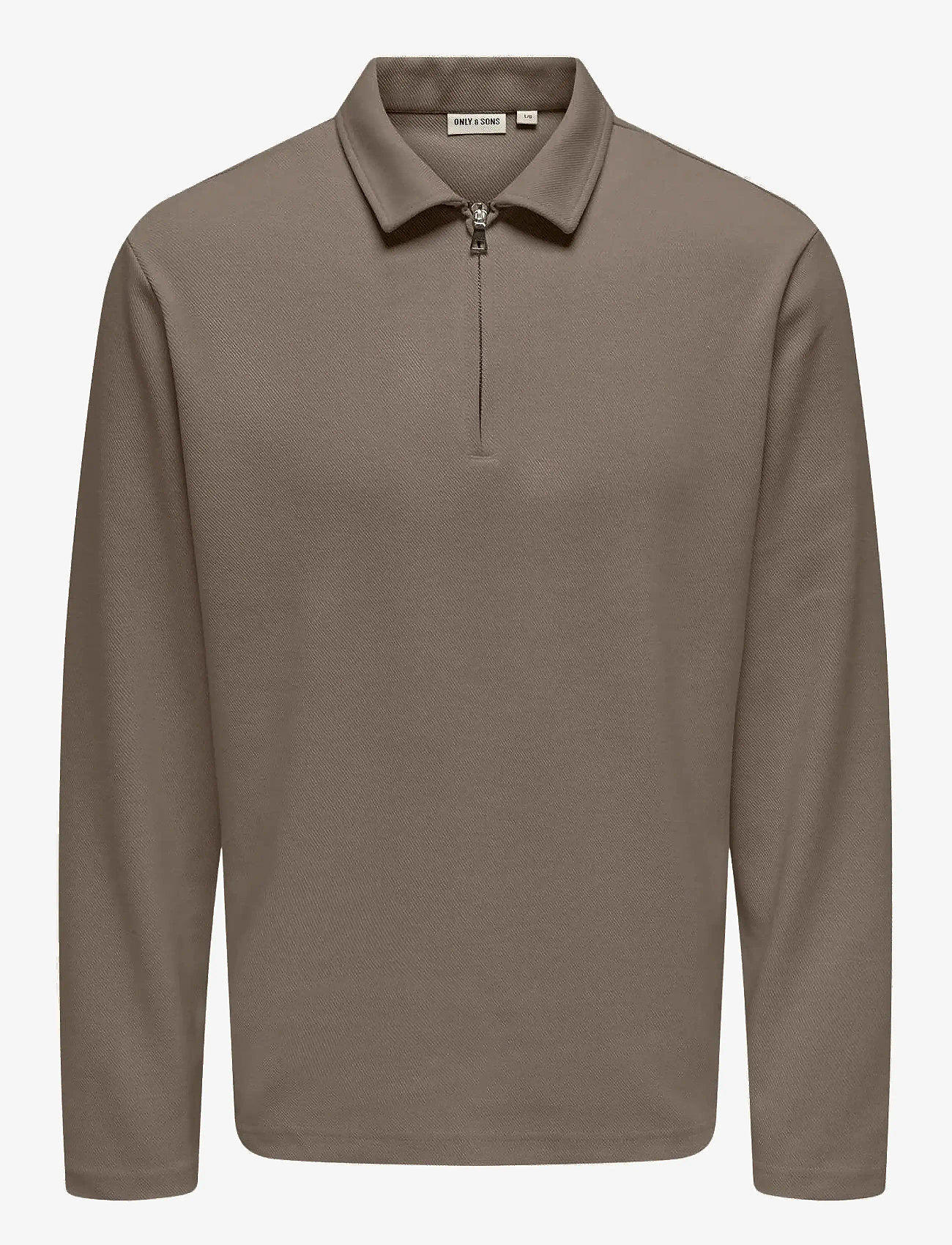 ONLY & SONS - ONSNEWKODYL REG HALF ZIP POLO SWEAT VD - lange mouwen - walnut - 0