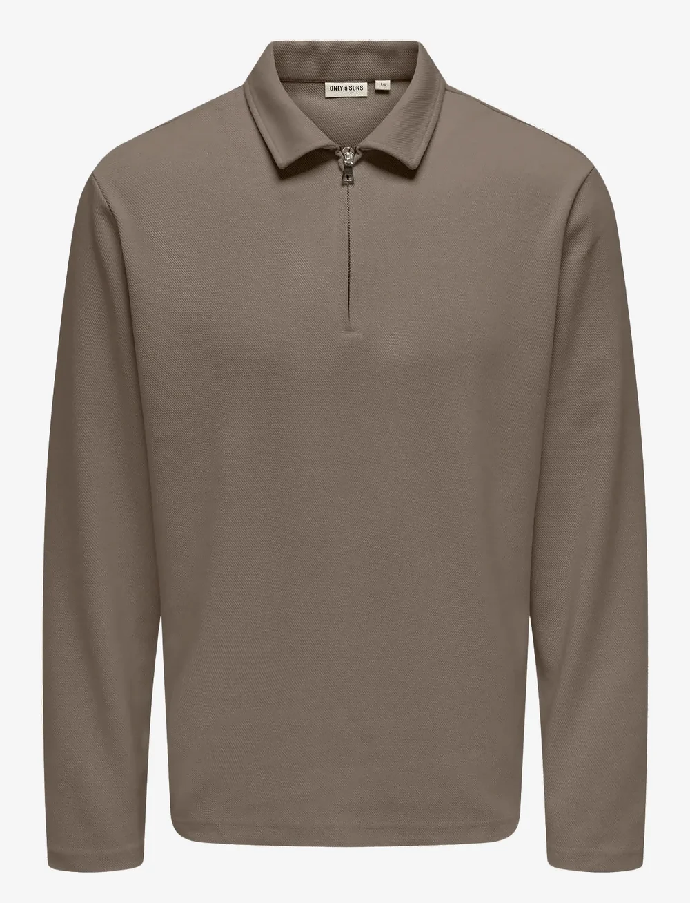 ONLY & SONS - ONSNEWKODYL REG HALF ZIP POLO SWEAT VD - polos à manches longues - walnut - 0