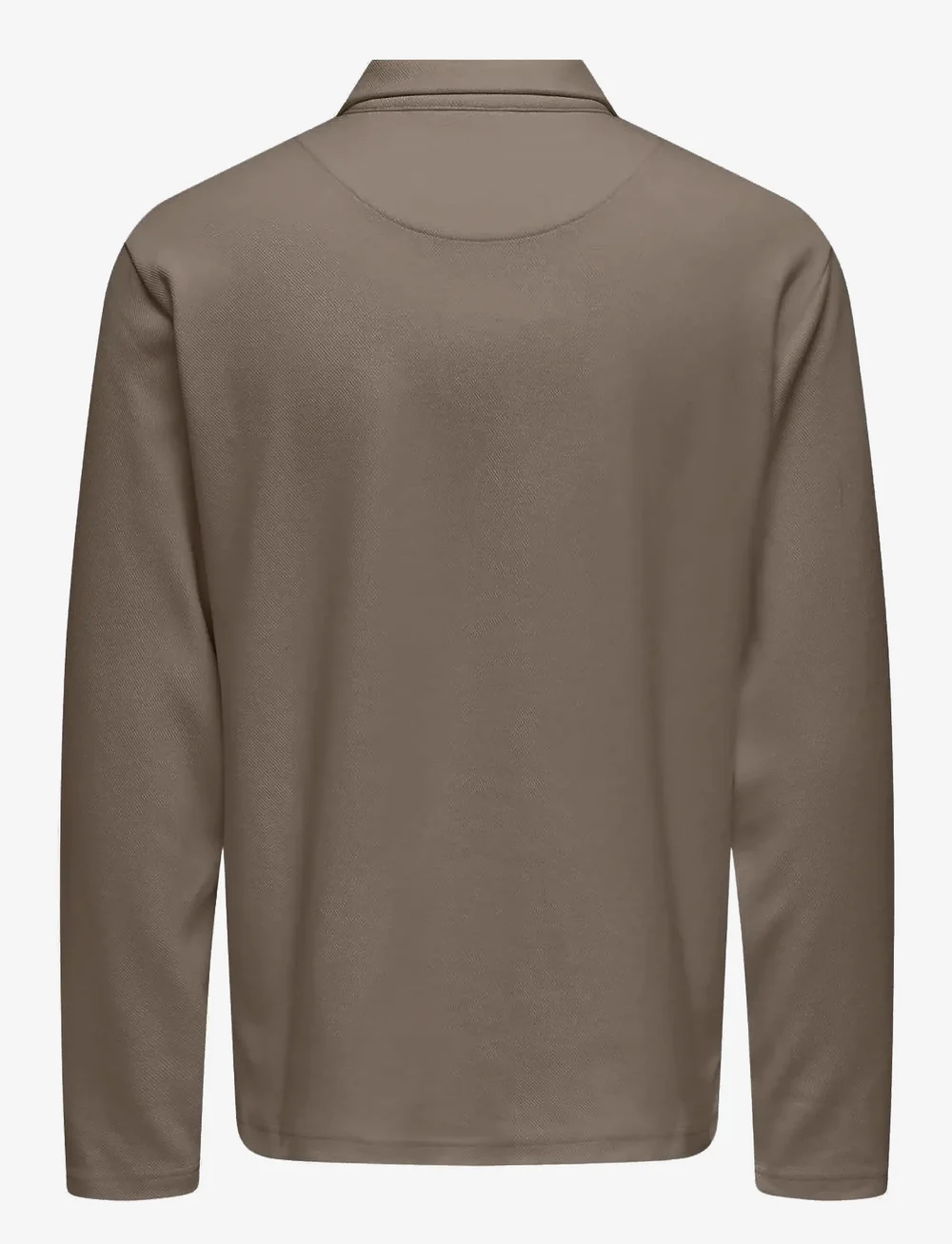 ONLY & SONS - ONSNEWKODYL REG HALF ZIP POLO SWEAT VD - polos à manches longues - walnut - 1