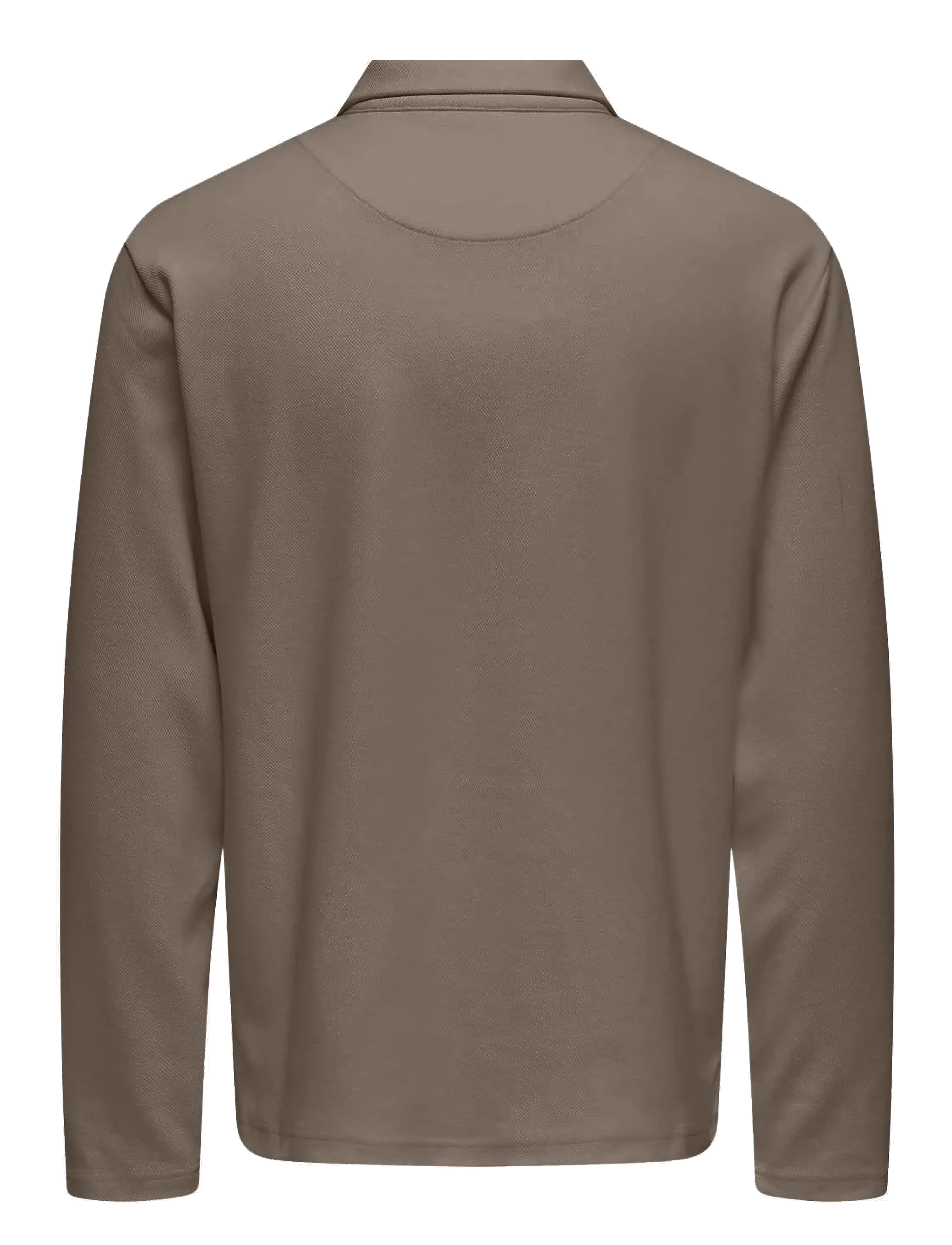 ONLY & SONS - ONSNEWKODYL REG HALF ZIP POLO SWEAT VD - polos à manches longues - walnut - 1
