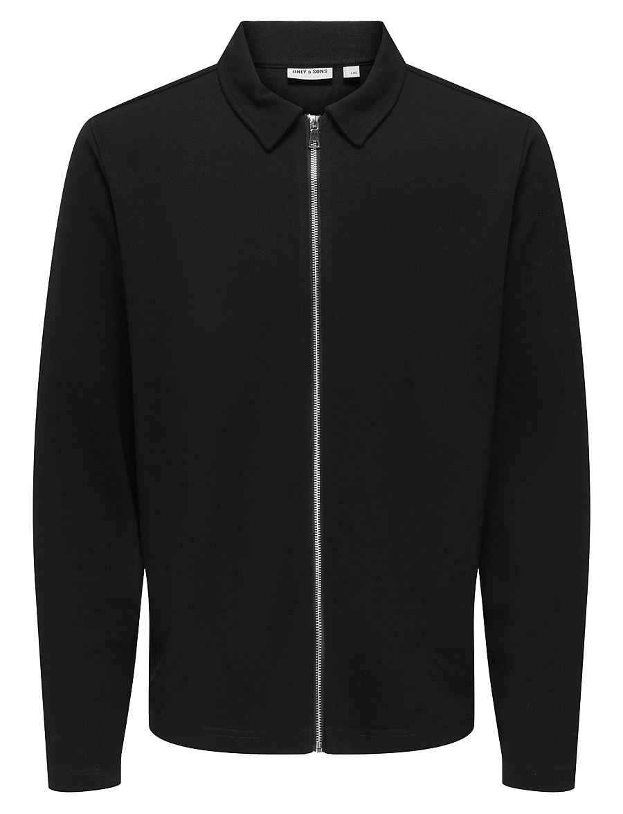 ONLY & SONS - ONSNEWKODYL REG ZIP SWEAT VD - Überhemden - jet black - 1