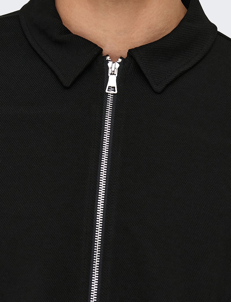 ONLY & SONS - ONSNEWKODYL REG ZIP SWEAT VD - kollektionen - jet black - 5