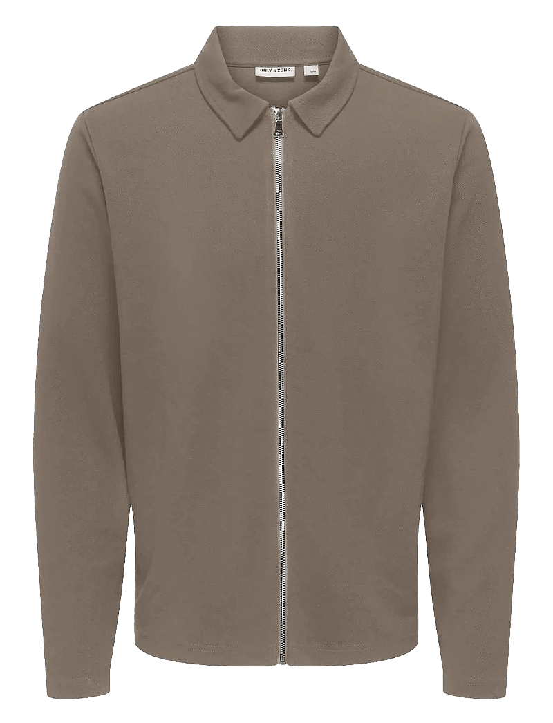 ONLY & SONS - ONSNEWKODYL REG ZIP SWEAT VD - kollektionen - walnut - 0