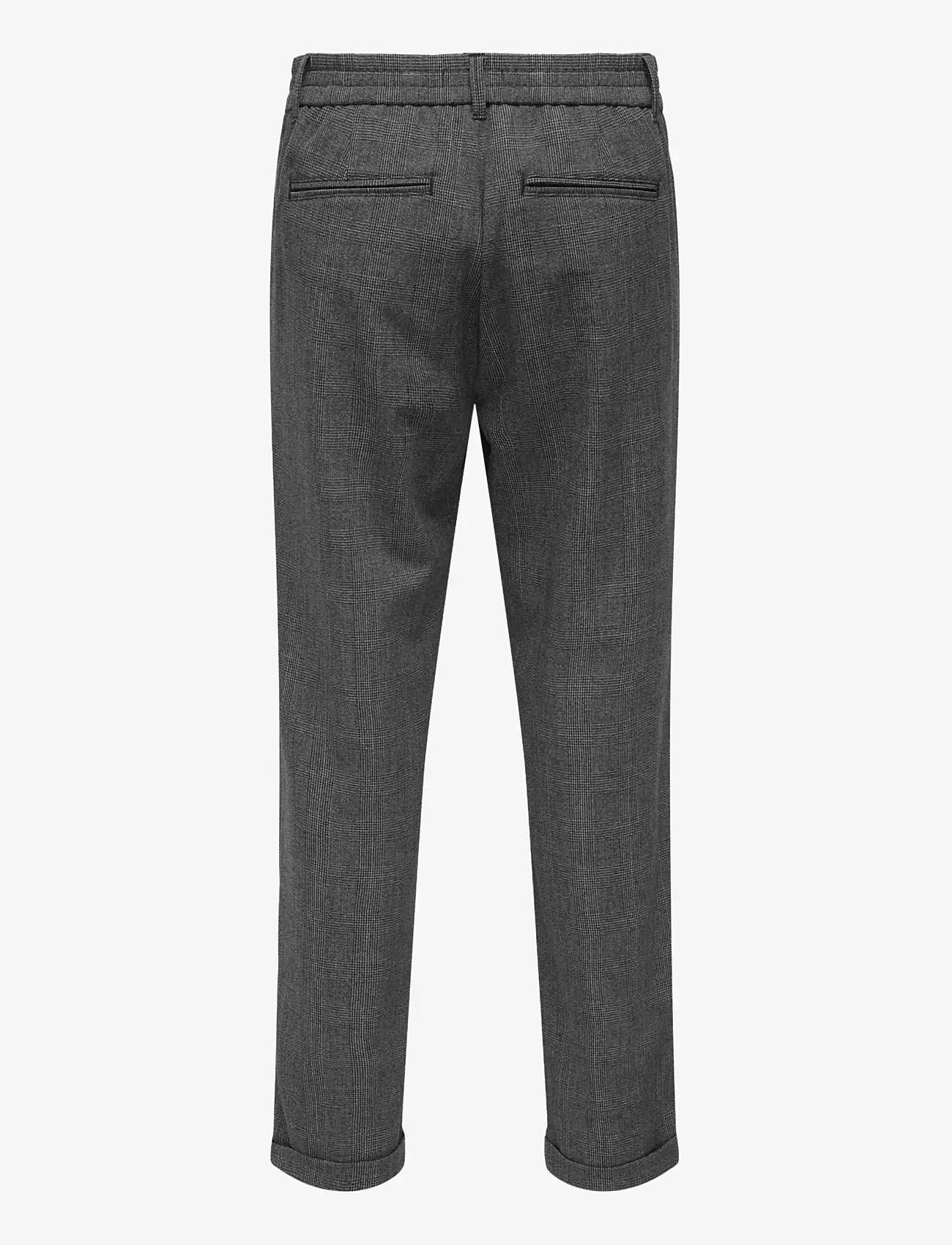 ONLY & SONS - ONSLOU KALEB SLIM TAPER CHECK 0365 PANT - chinos - black - 1