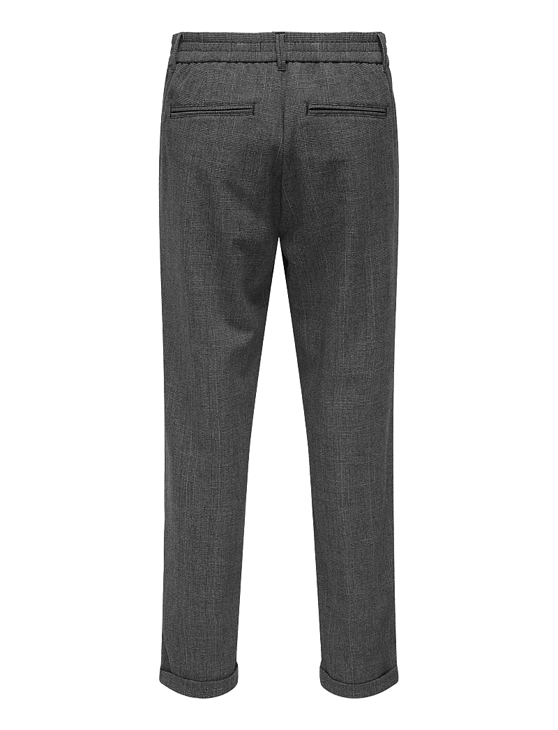 ONLY & SONS - ONSLOU KALEB SLIM TAPER CHECK 0365 PANT - chinos - black - 1