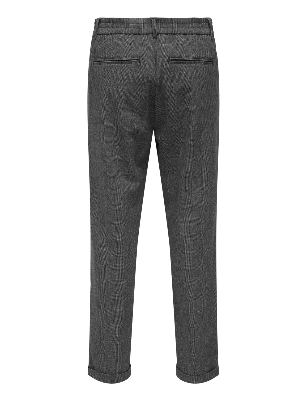 ONLY & SONS - ONSLOU KALEB SLIM TAPER CHECK 0365 PANT - chino püksid - black - 1