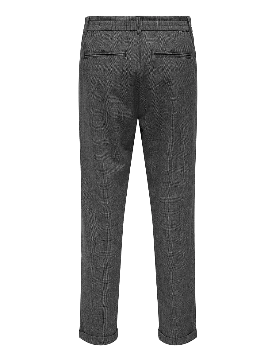 ONLY & SONS - ONSLOU KALEB SLIM TAPER CHECK 0365 PANT - chino-buxur - black - 1