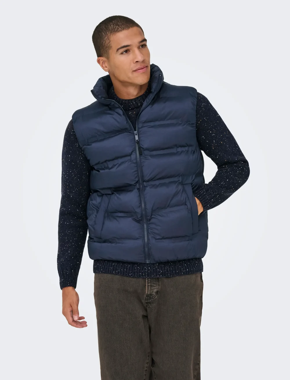 ONLY & SONS - ONSUNION SEAMLESS LIFE PUFFER VEST OTW - vestid - night sky - 0