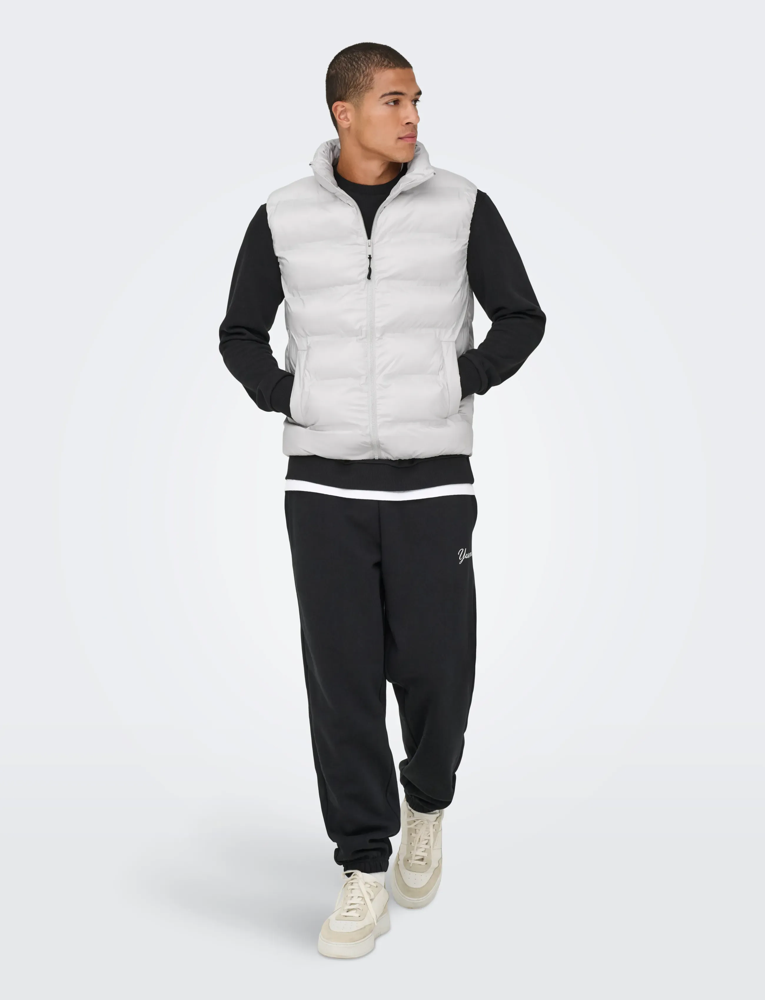 ONLY & SONS ONSUNION SEAMLESS LIFE PUFFER VEST OTW - Jacken & Mäntel - VAPOR BLUE / white