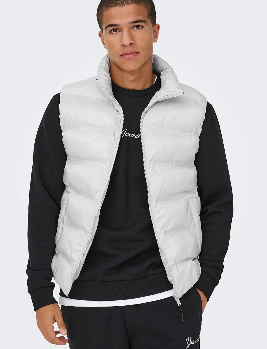 ONLY & SONS - ONSUNION SEAMLESS LIFE PUFFER VEST OTW - vapor blue - 4