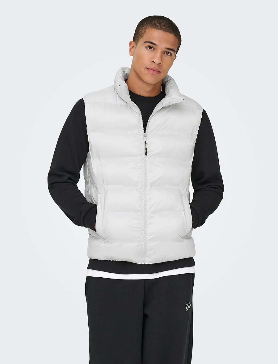 ONLY & SONS - ONSUNION SEAMLESS LIFE PUFFER VEST OTW - vapor blue - 5