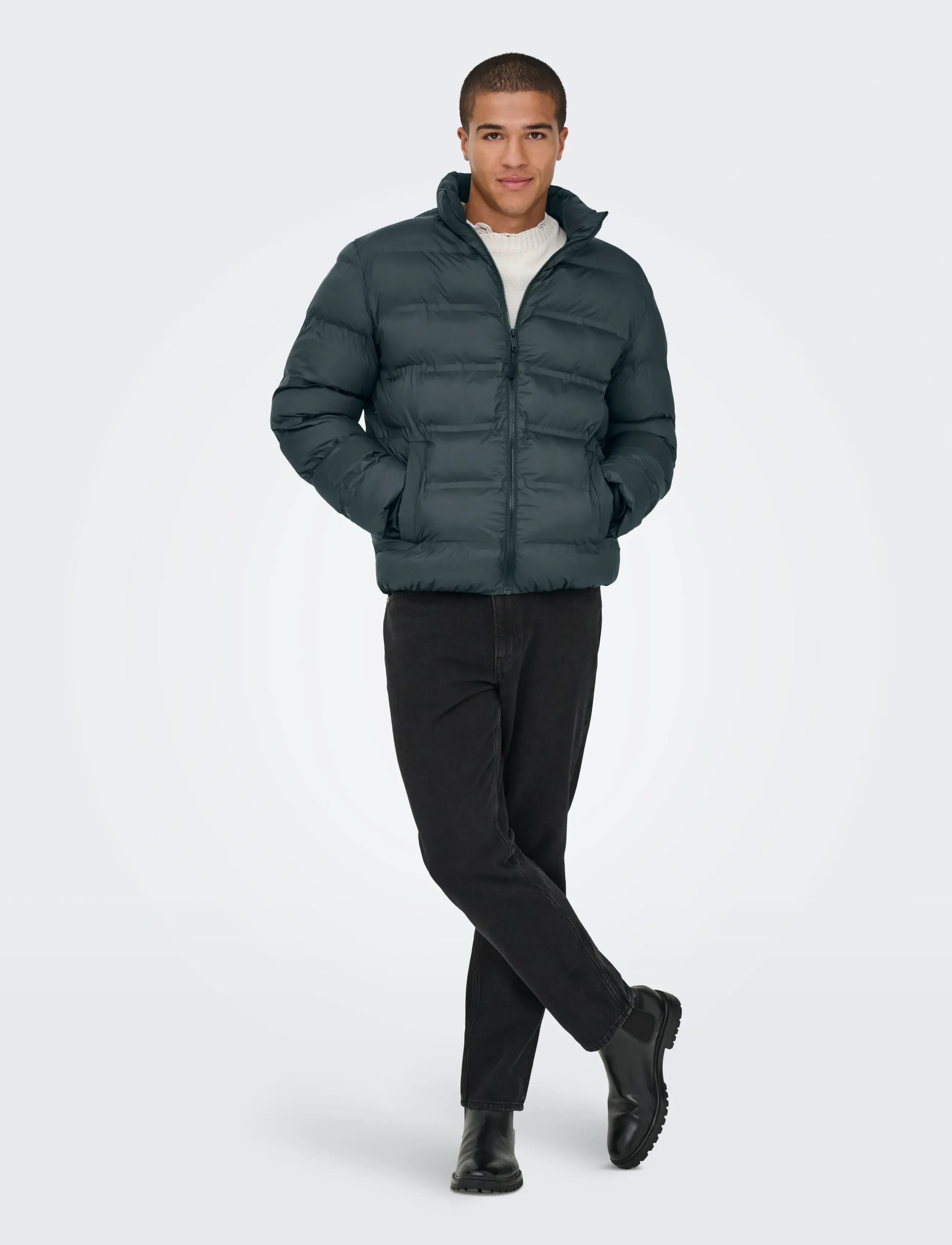 ONLY & SONS - ONSUNION SEAMLESS LIFE PUFFER JACKET OTW - daunenjacken - black - 0