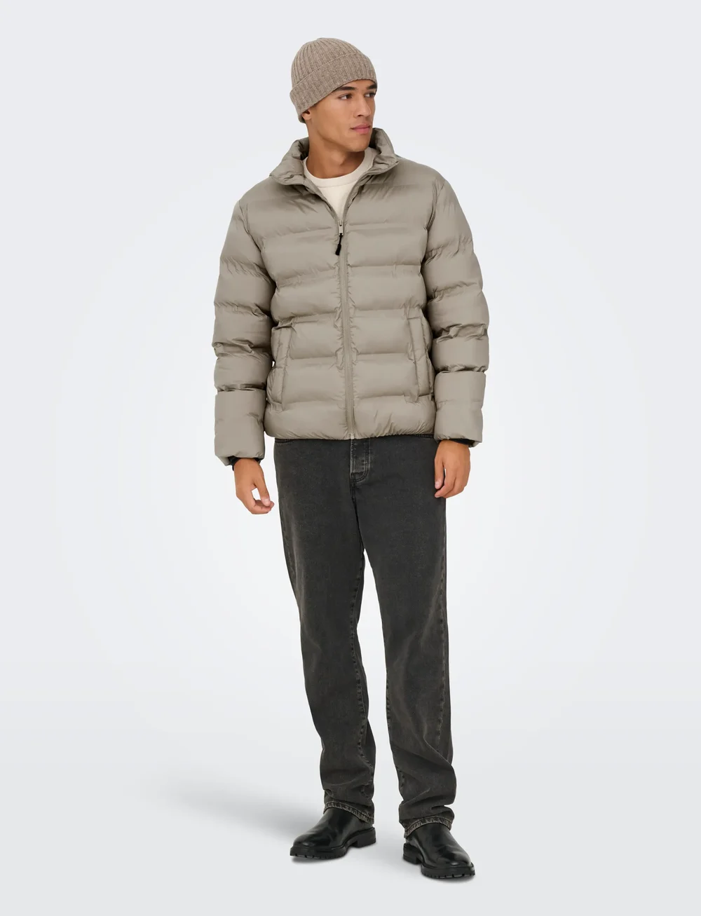 ONLY & SONS - ONSUNION SEAMLESS LIFE PUFFER JACKET OTW - talvitakit - desert taupe - 5