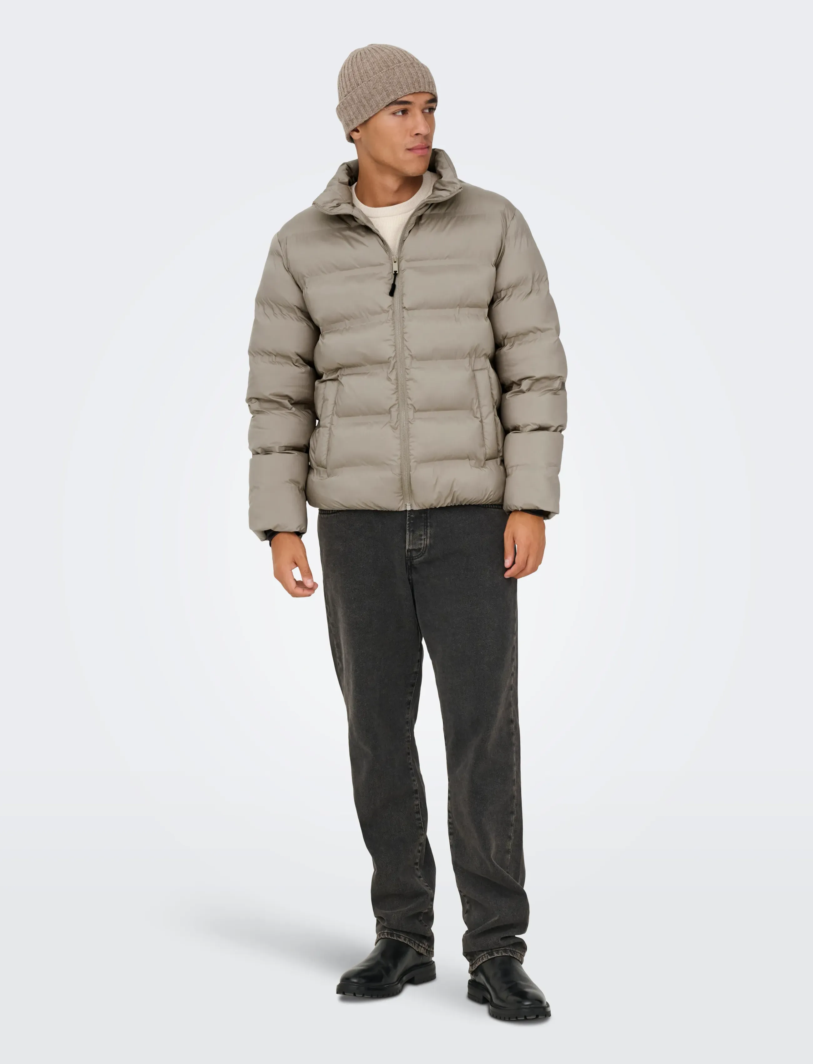 ONLY & SONS - ONSUNION SEAMLESS LIFE PUFFER JACKET OTW - fôrede jakker - desert taupe - 5