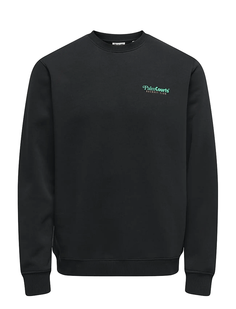 ONLY & SONS - ONSTEN REG LS CREW - kolleksjoner - jet black - 0