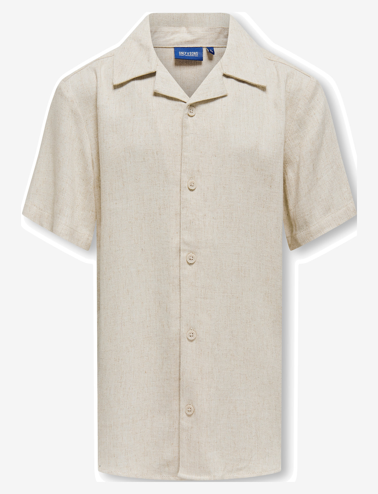 ONLY & SONS - OSJKARI SS SHIRT VISC LIN 0075 RESORT - kortærmede skjorter - oatmeal - 0