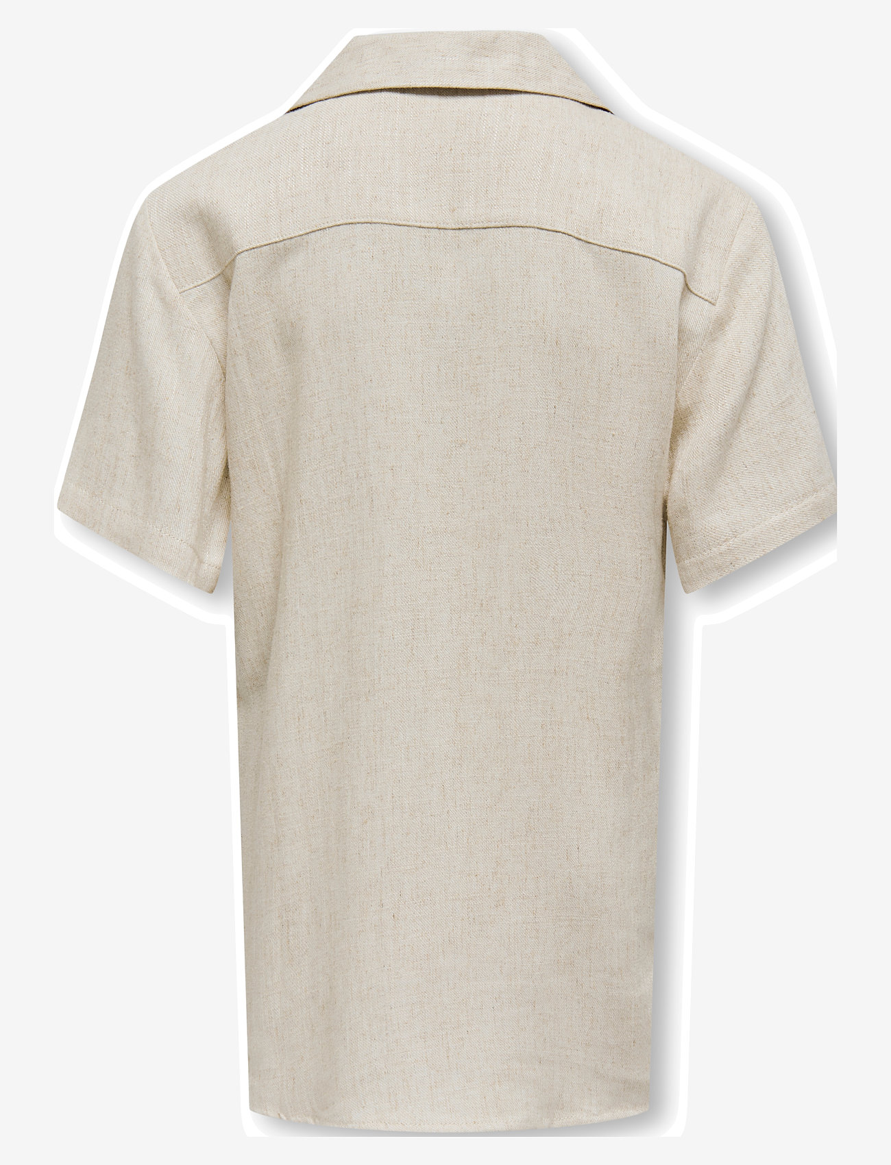 ONLY & SONS - OSJKARI SS SHIRT VISC LIN 0075 RESORT - kortærmede skjorter - oatmeal - 1