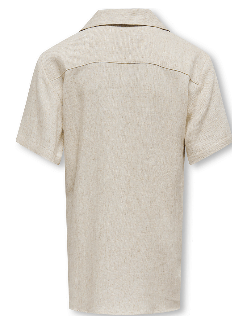 ONLY & SONS - OSJKARI SS SHIRT VISC LIN 0075 RESORT - kurzärmlige hemden - oatmeal - 1