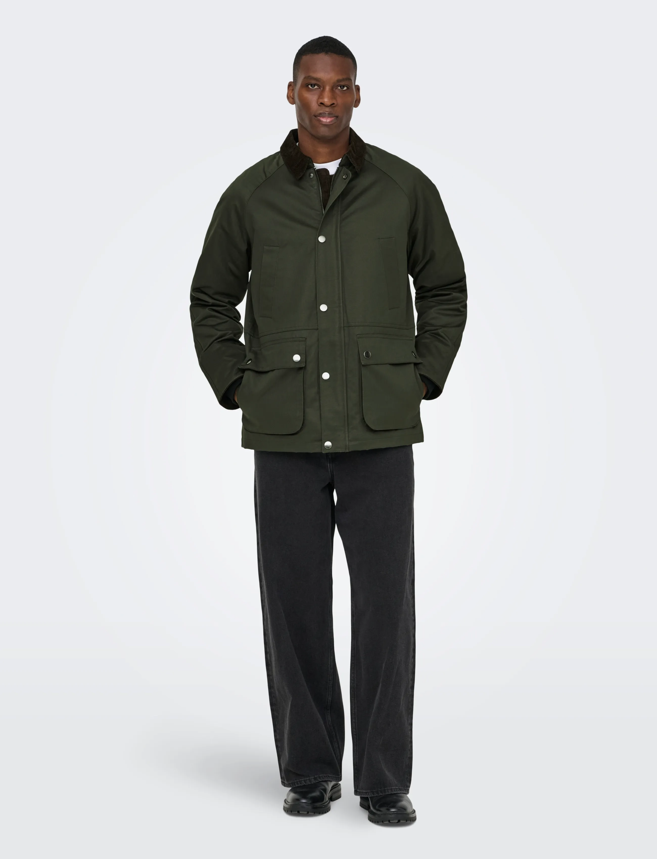 ONLY & SONS Onsbob Waxed Jacket Otw, Mænd, Voksjakke, Kakigrøn, Str: M