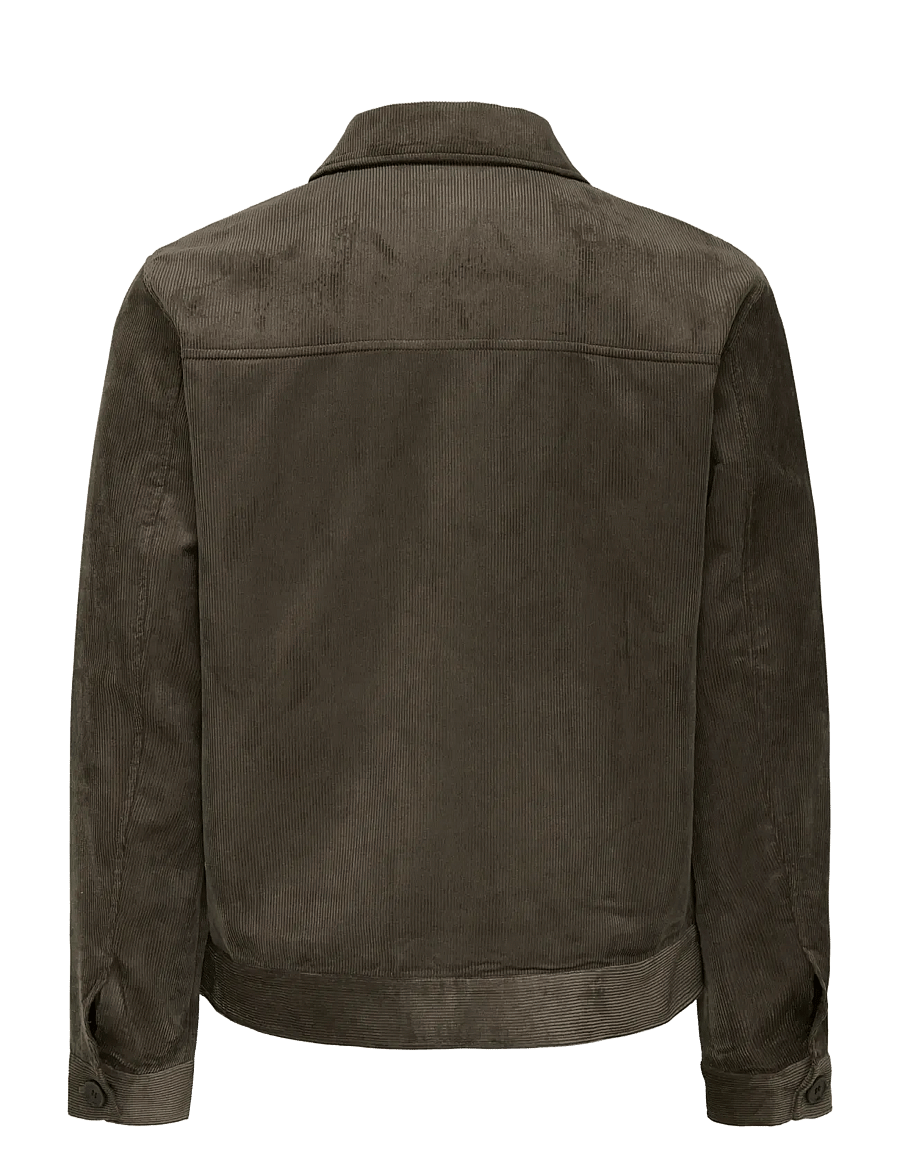 ONLY & SONS - ONSLANCE CORD JACKET OTW - vestes de printemps - major brown - 1
