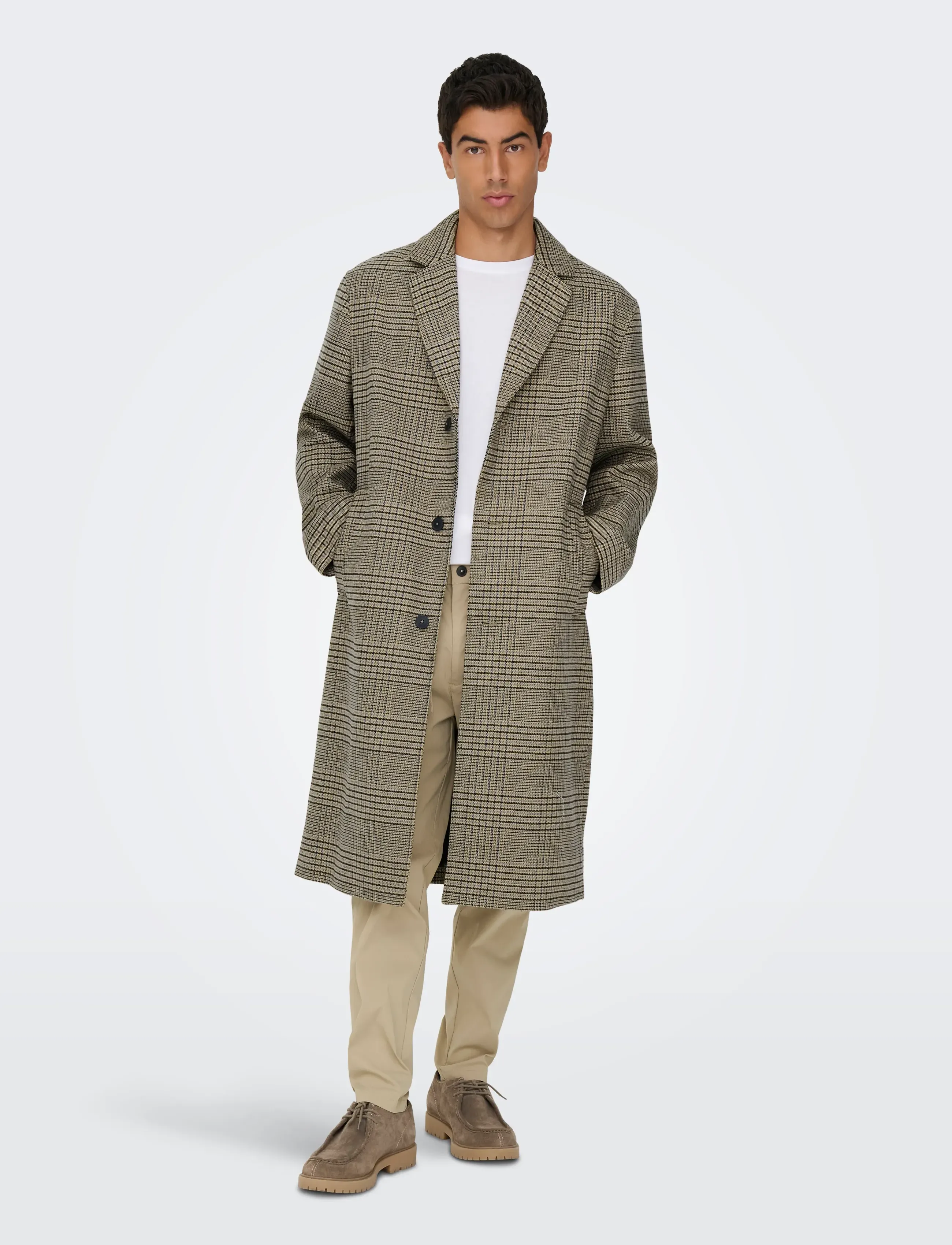 ONLY & SONS Onsolaf Wool Jacket Otw, M, Beige, Frakker > Uldfrakker, Herre
