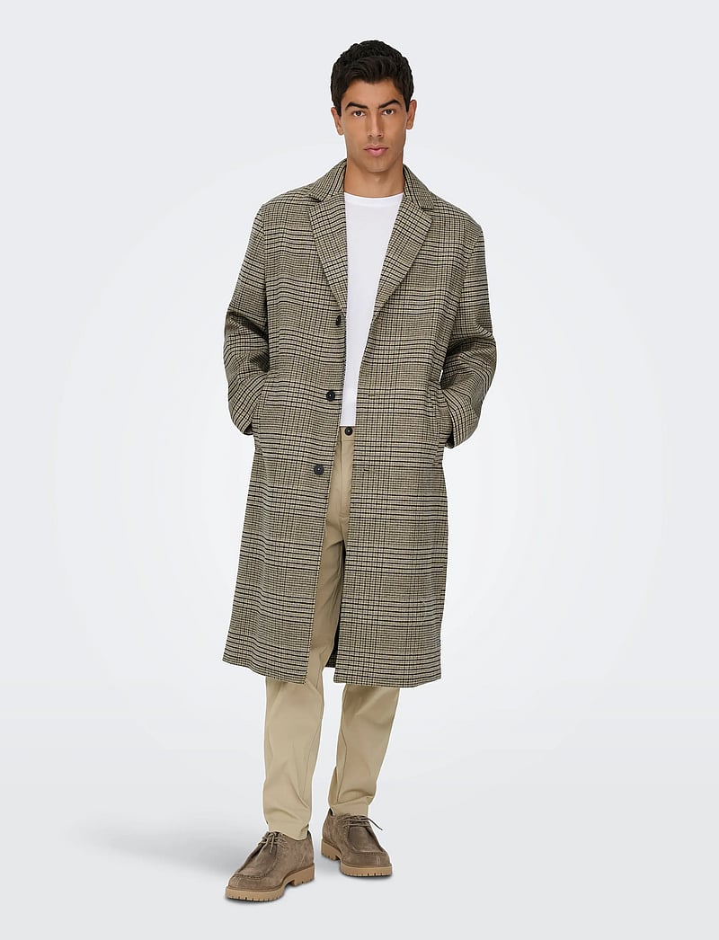 ONLY & SONS - ONSOLAF WOOL JACKET OTW - vinterjackor - walnut - 0