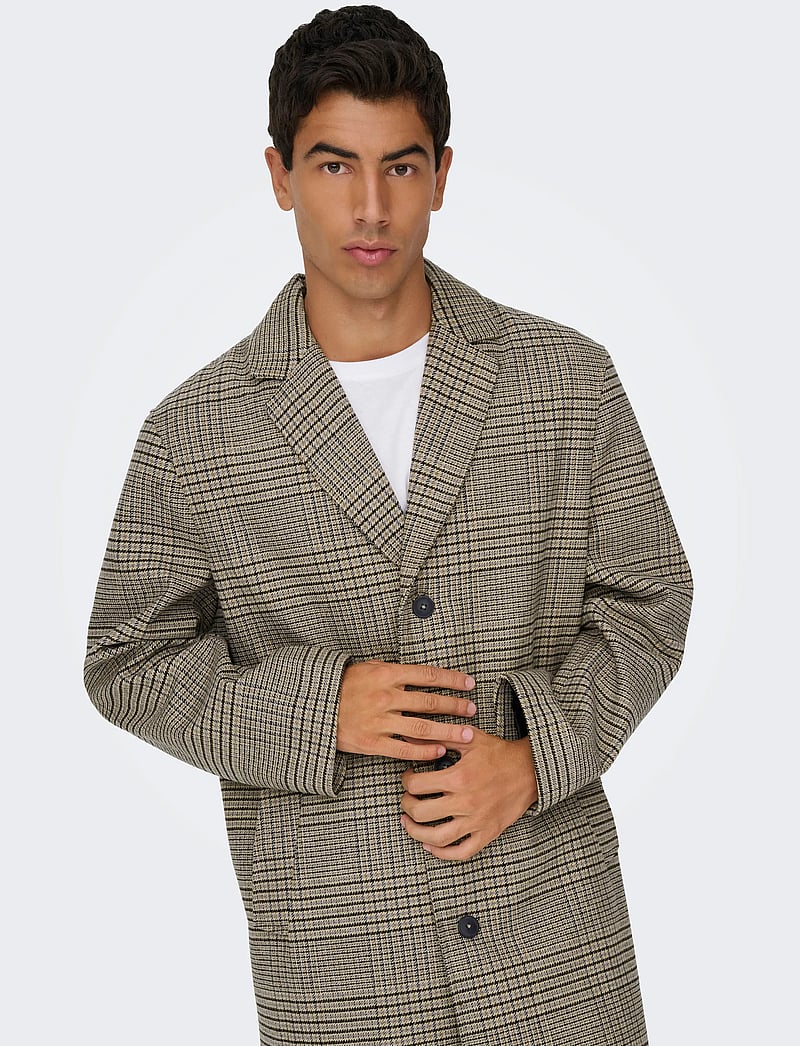 ONLY & SONS - ONSOLAF WOOL JACKET OTW - vinterjackor - walnut - 4