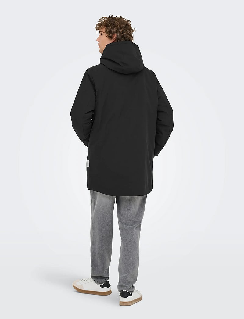 ONLY & SONS - ONSSAYN WATERPROOF STRETCH PARKA OTW - vinterjakker - black - 3