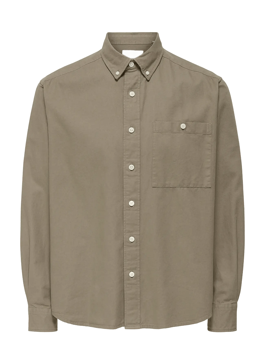 ONLY & SONS - ONSLENNART LOOSE OXFORD SHIRT 0382 - oxfordi särgid - walnut - 0
