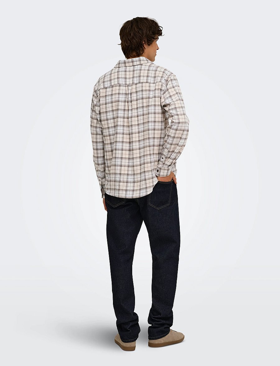 ONLY & SONS - ONSGUDMUND LOOSE LS CHECKED SHIRT - ternede skjorter - canteen - 3