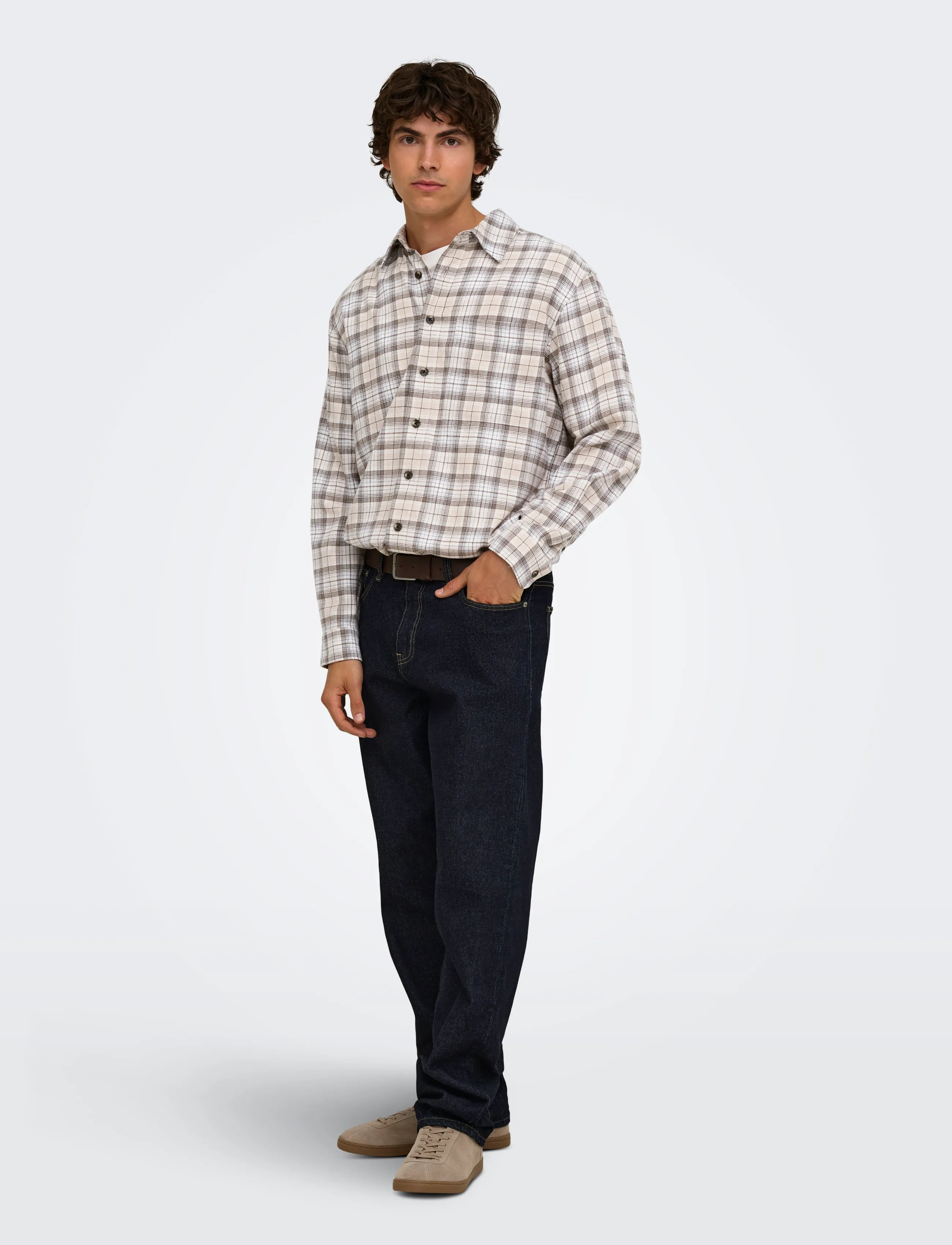 ONLY & SONS - ONSGUDMUND LOOSE LS CHECKED SHIRT - checkered shirts - canteen - 4