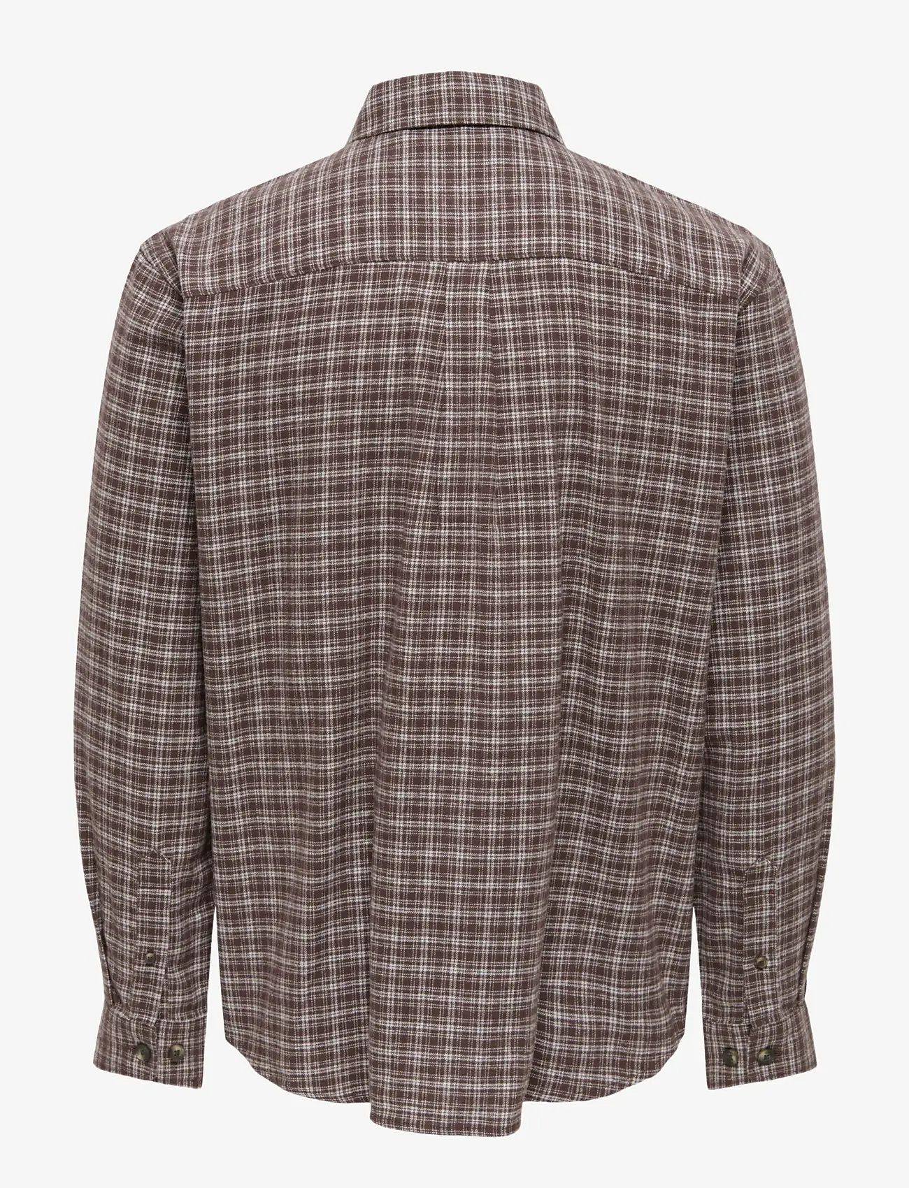 ONLY & SONS - ONSGUDMUND LOOSE LS CHECKED SHIRT - ternede skjorter - coffee bean - 1