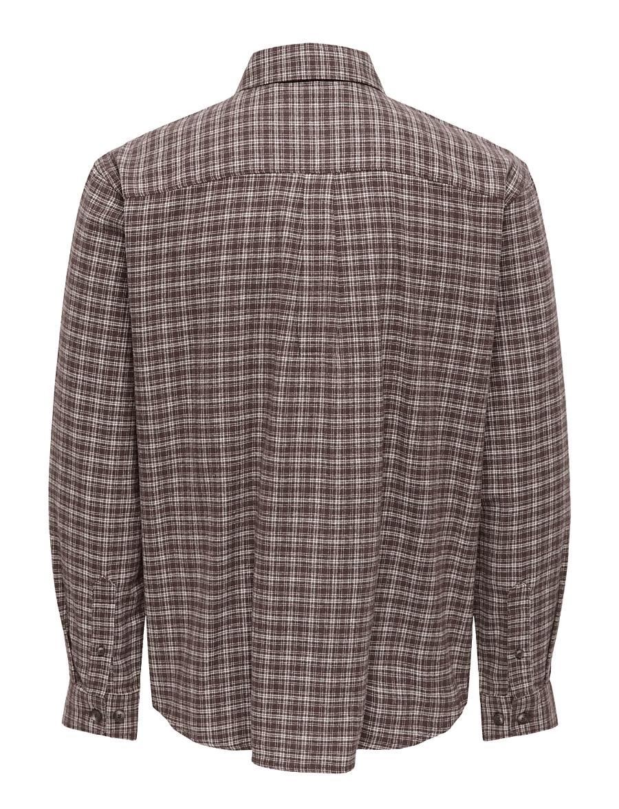 ONLY & SONS - ONSGUDMUND LOOSE LS CHECKED SHIRT - ruudulised särgid - coffee bean - 1