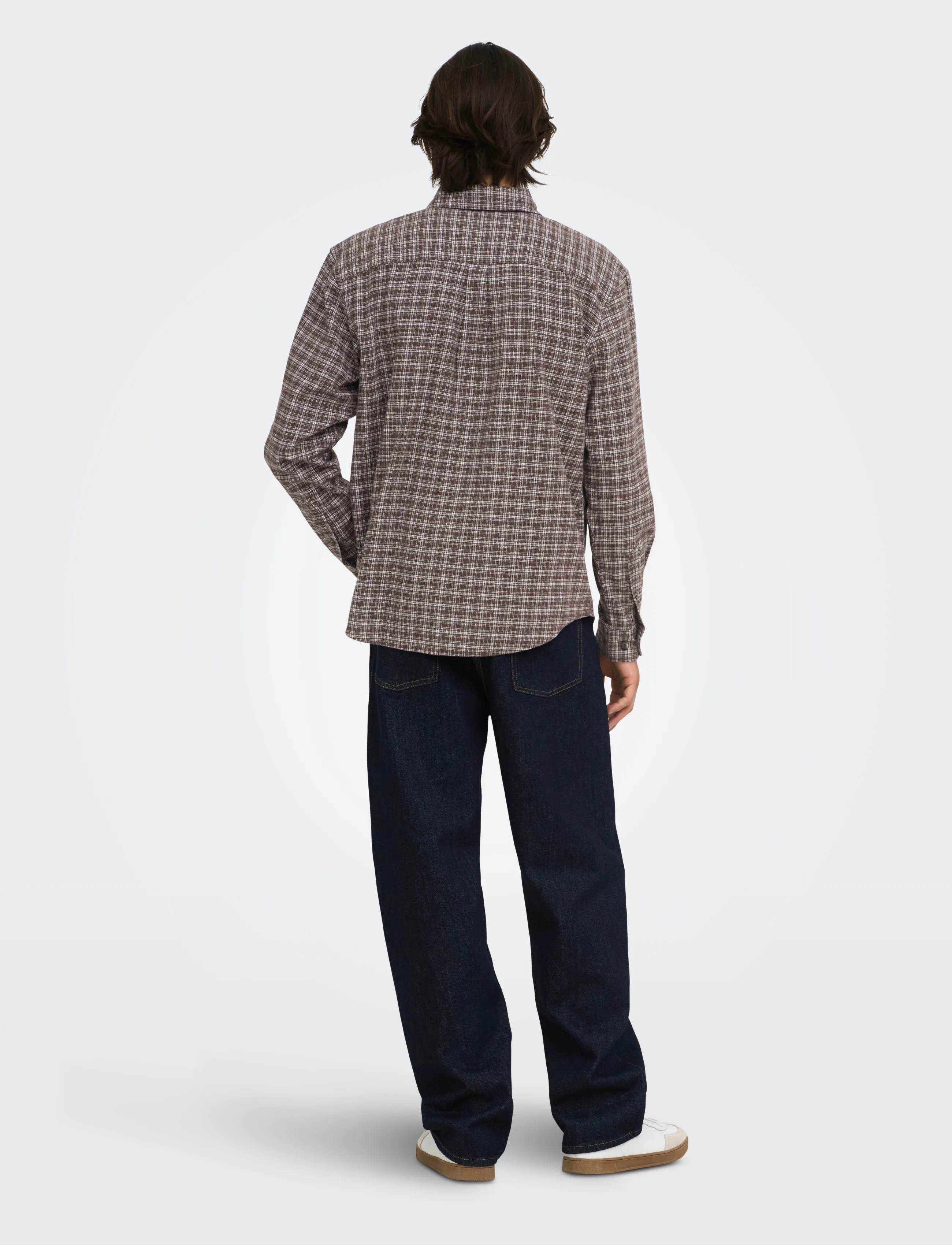 ONLY & SONS - ONSGUDMUND LOOSE LS CHECKED SHIRT - män - coffee bean - 3