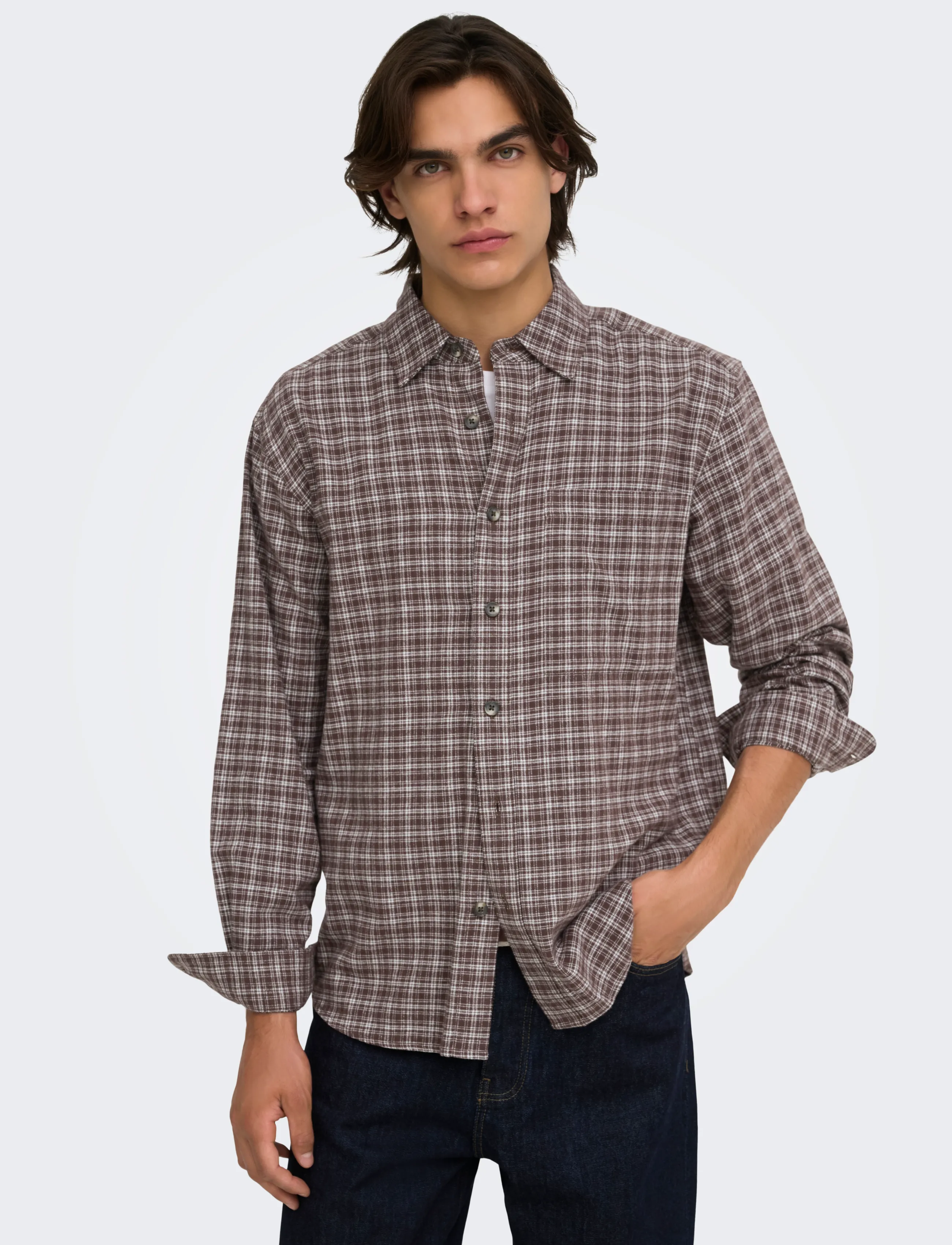 ONLY & SONS Onsgudmund Loose Ls Checked Shirt rutiga skjortor herr – bild 6