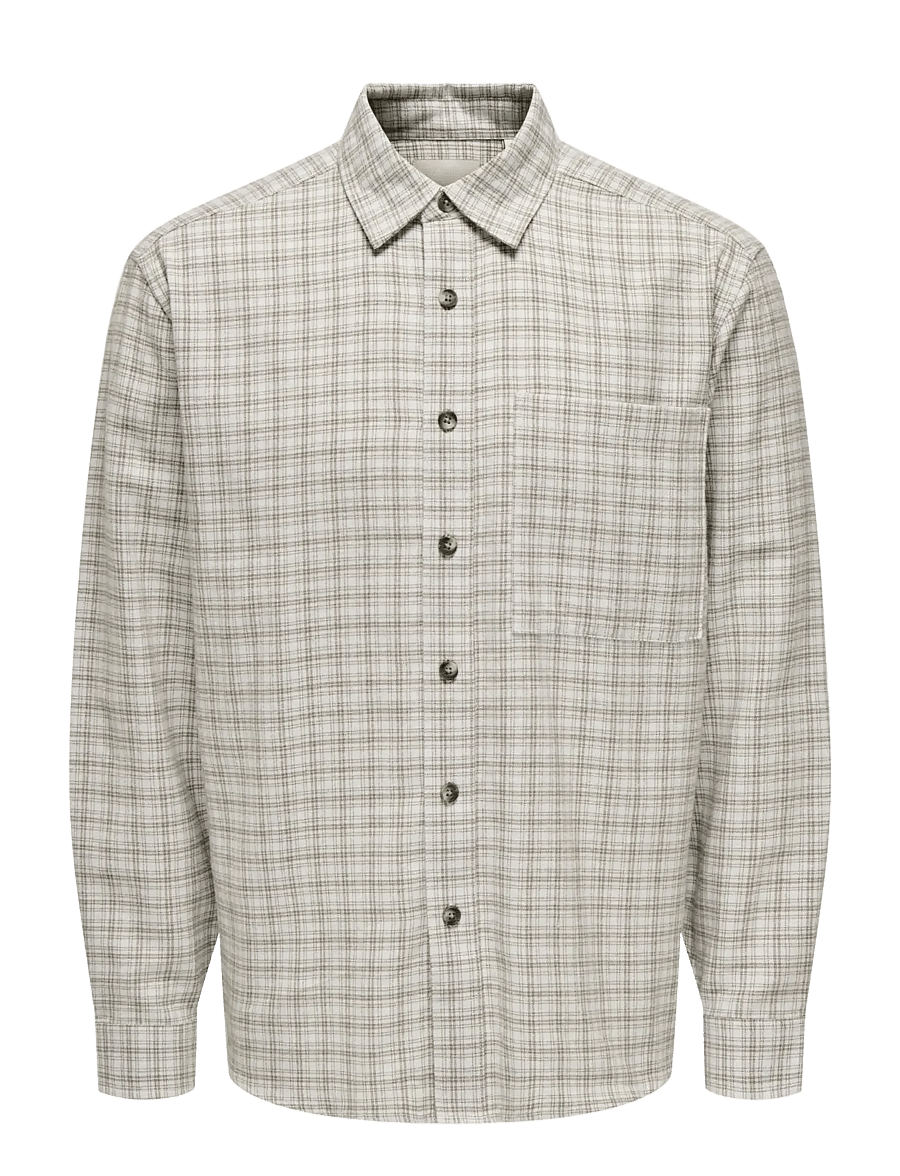 ONLY & SONS - ONSGUDMUND LOOSE LS CHECKED SHIRT - rutiga skjortor - skywriting - 1