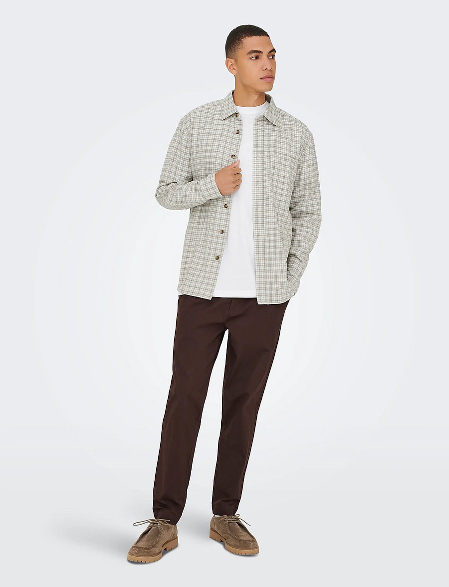 ONLY & SONS - ONSGUDMUND LOOSE LS CHECKED SHIRT - rutiga skjortor - skywriting - 3