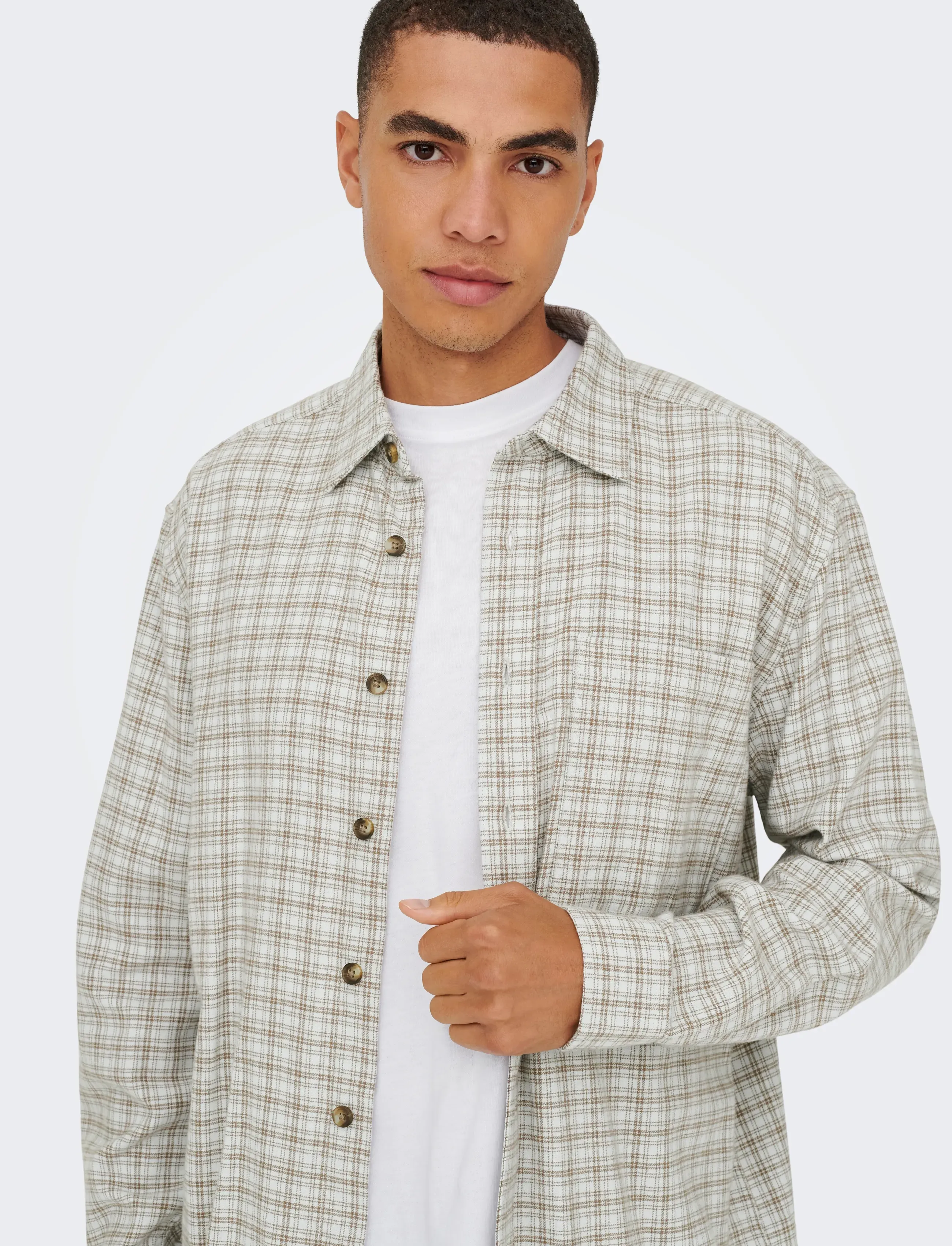ONLY & SONS - ONSGUDMUND LOOSE LS CHECKED SHIRT - checkered shirts - skywriting - 4