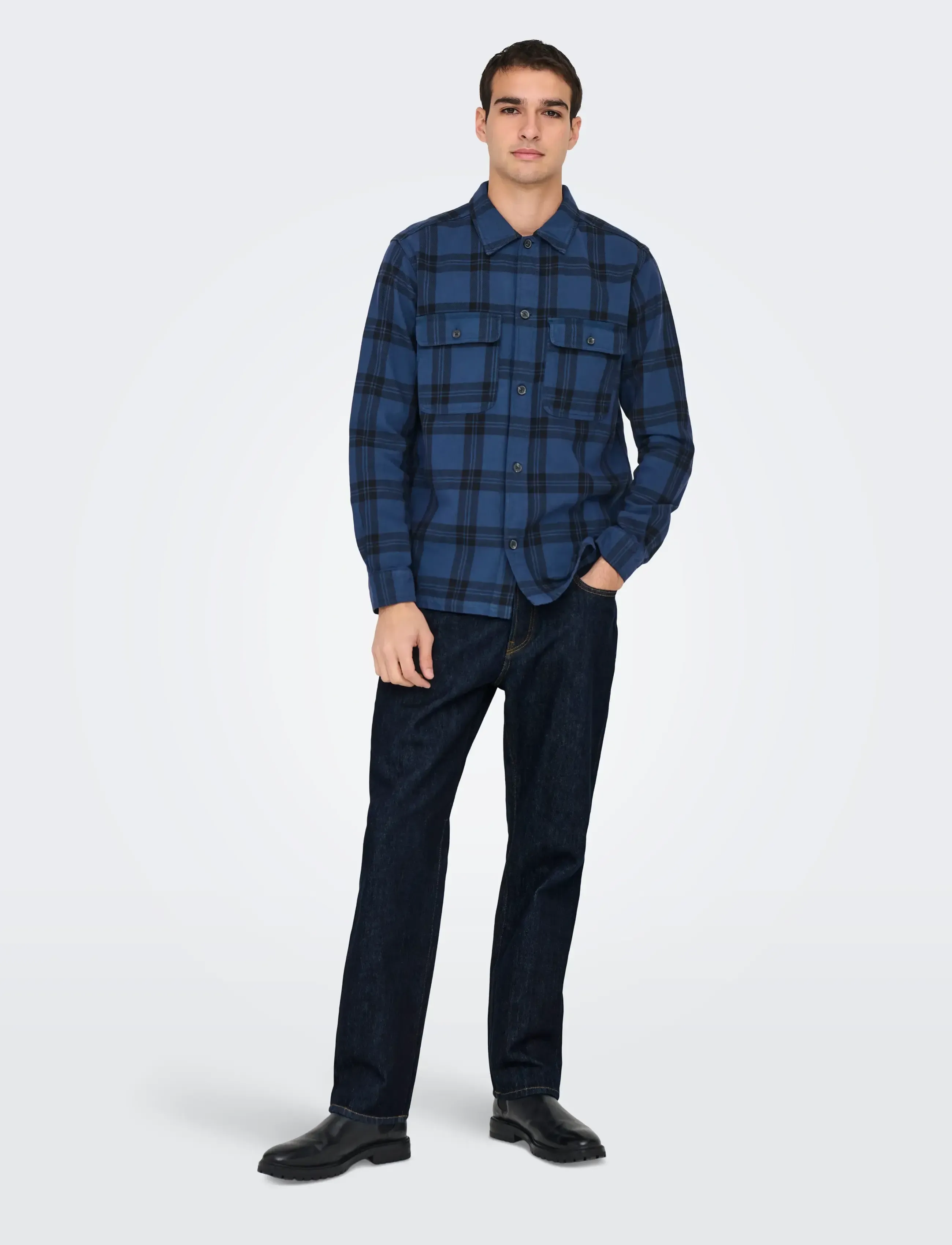 ONLY & SONS - ONSEDGE STRAIGHT RINSE 4942 TAI DNM NOOS - regular jeans - dark blue denim - 4