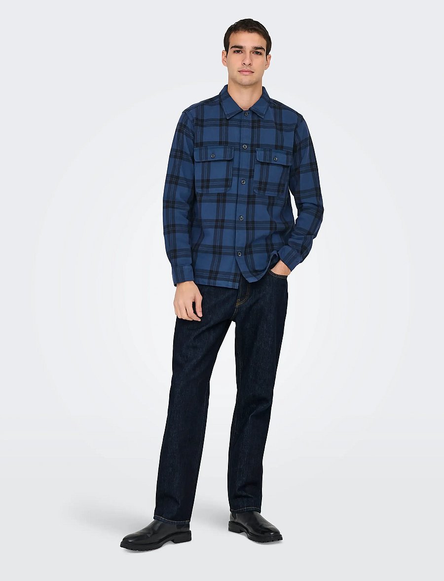 ONLY & SONS - ONSEDGE STRAIGHT RINSE 4942 TAI DNM NOOS - regular jeans - dark blue denim - 4